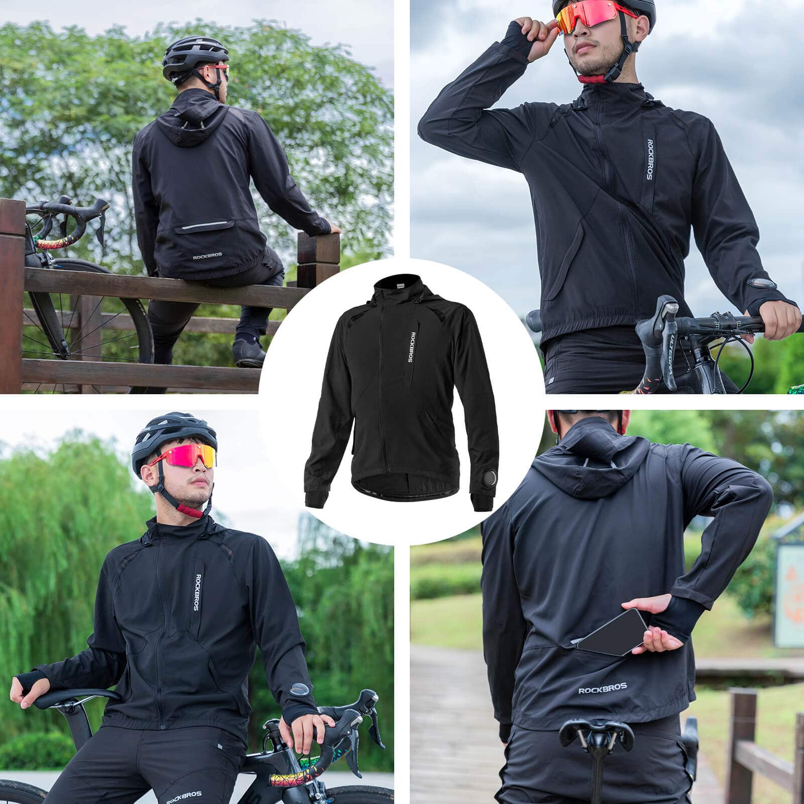 ROCKBROS Herren Softshelljacke atmungsaktiv Fahrradjacke Sommer/Herbst - Image 5