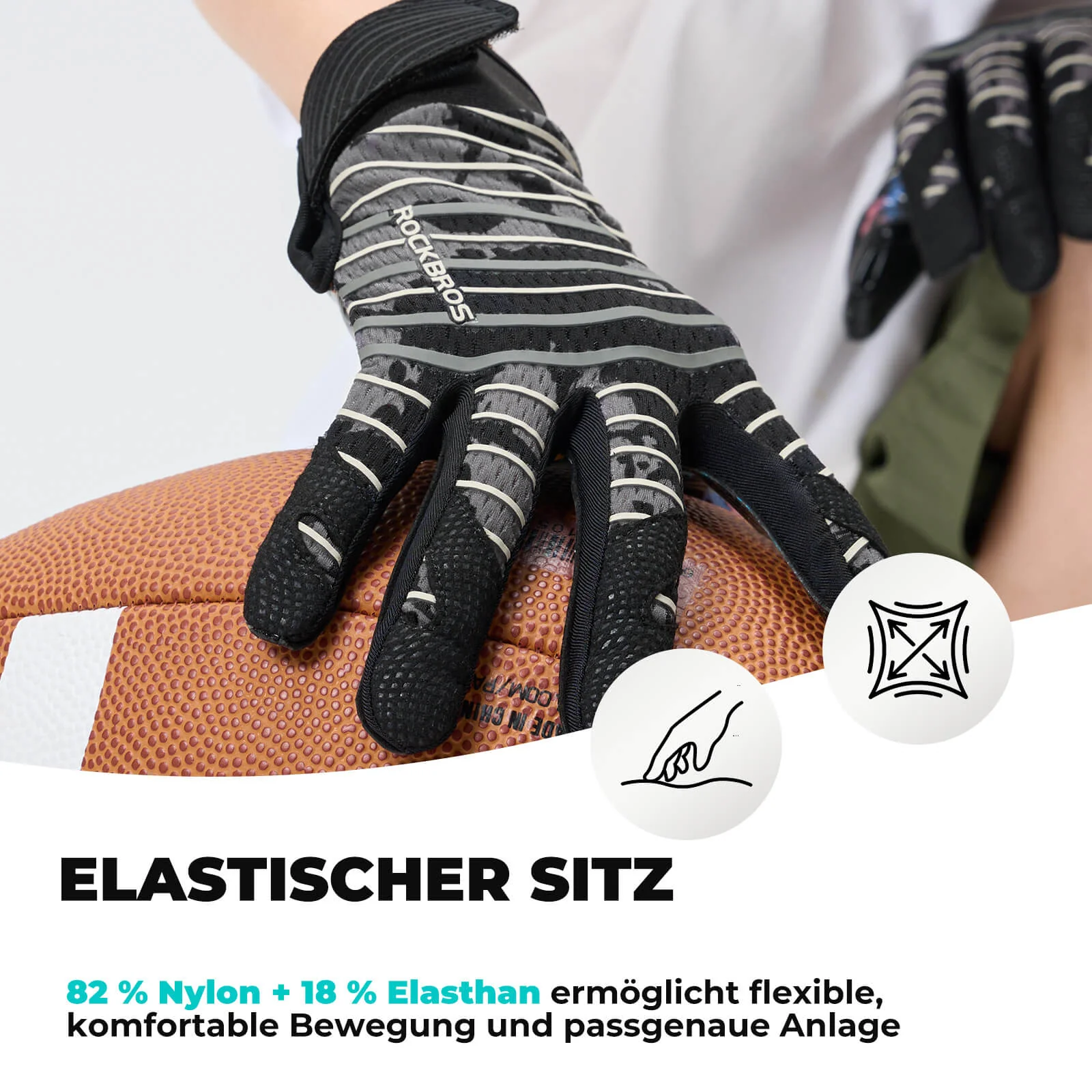 ROCKBROS Kinder-Profisport-Handschuhe Atmungsaktiv Elastisch - Image 4
