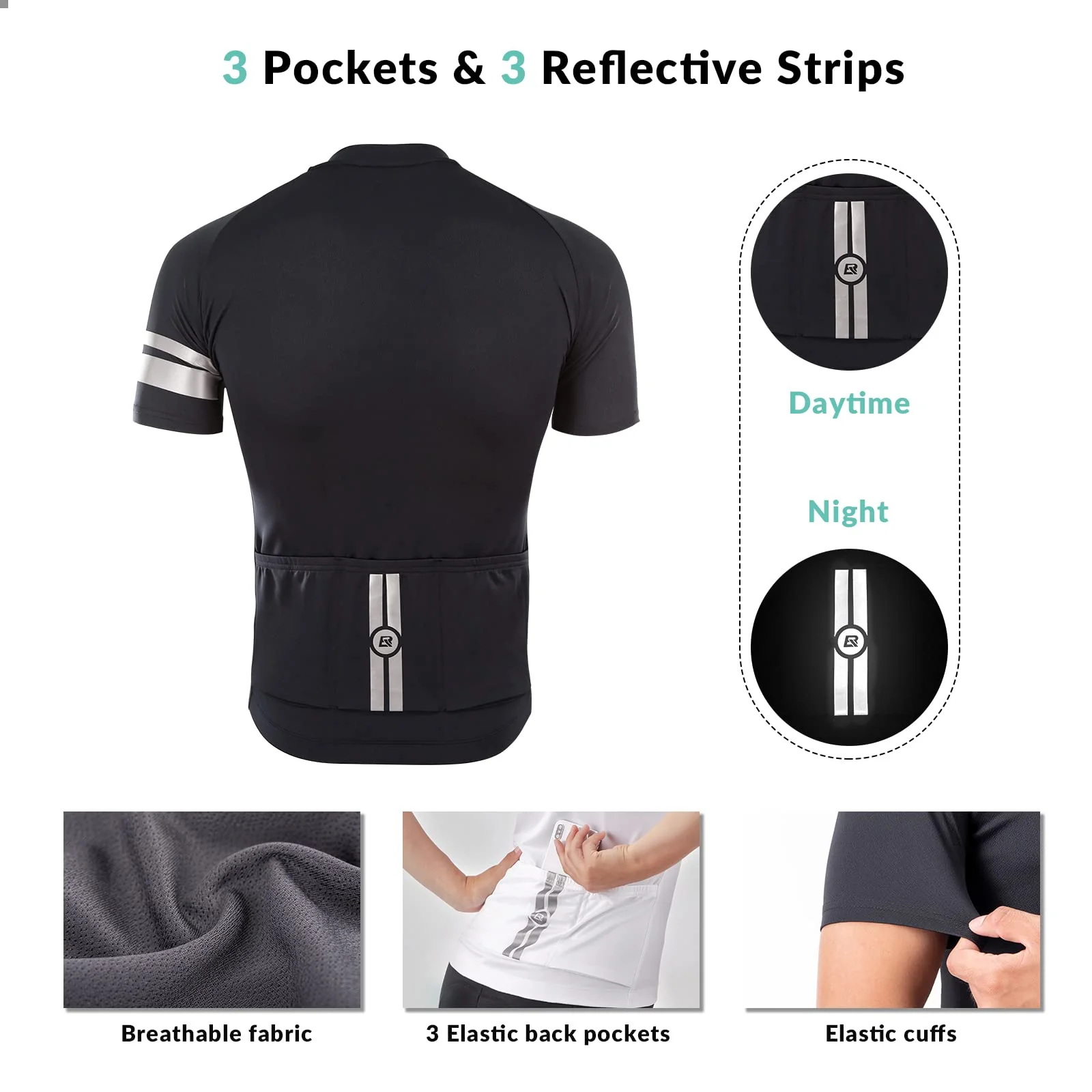 Reflektierendes Fahrradtrikot Kurzarm - Image 4