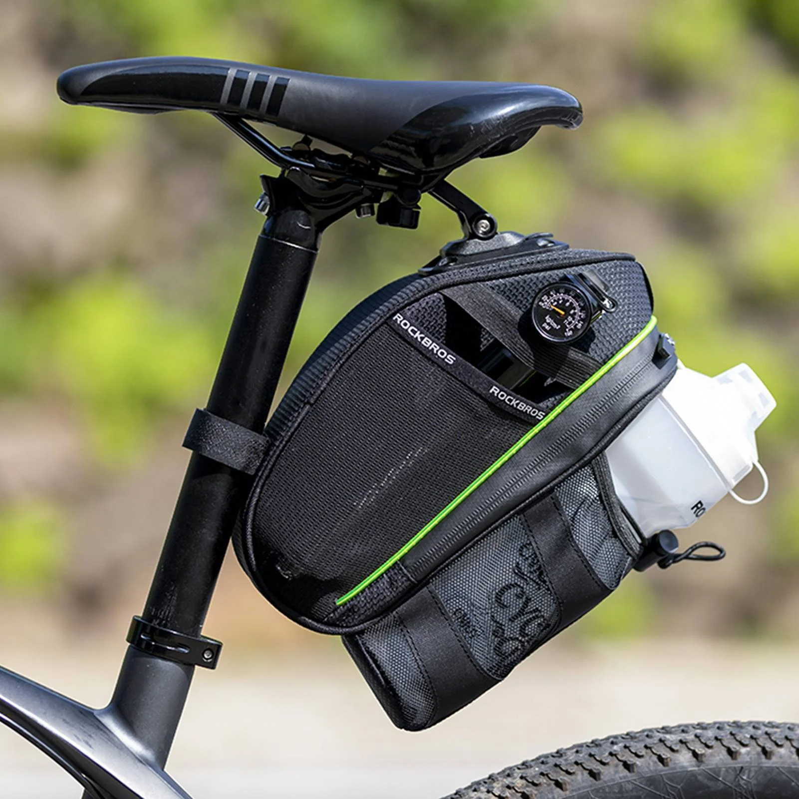 ROCKBROS Kratzfest Fahrrad Satteltasche mit Flaschenhalter 1,5L - Image 6