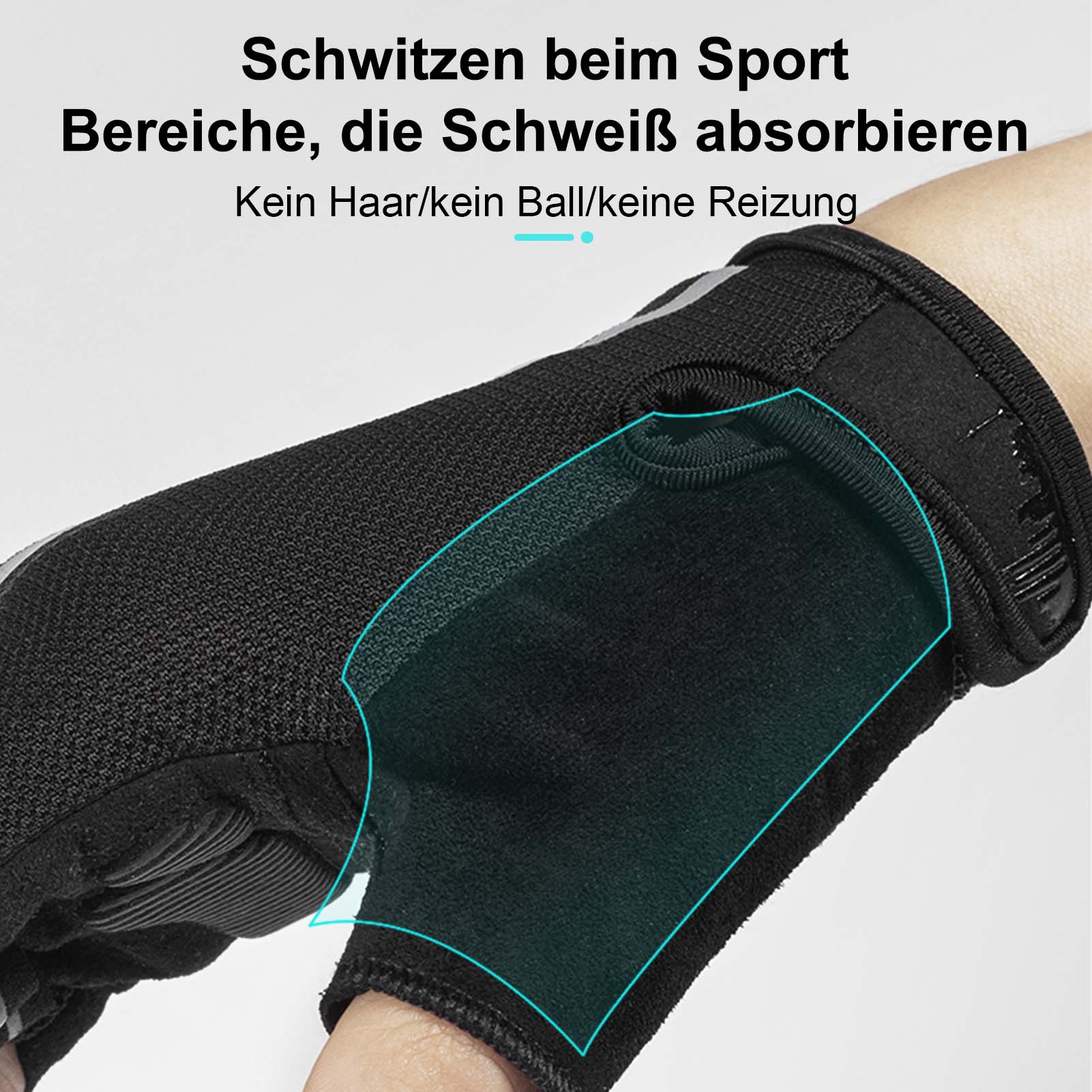 ROCKBROS Kurz Fahrradhandschuhe SBR Stoßdämpfend rutschfest Unisex - Image 3