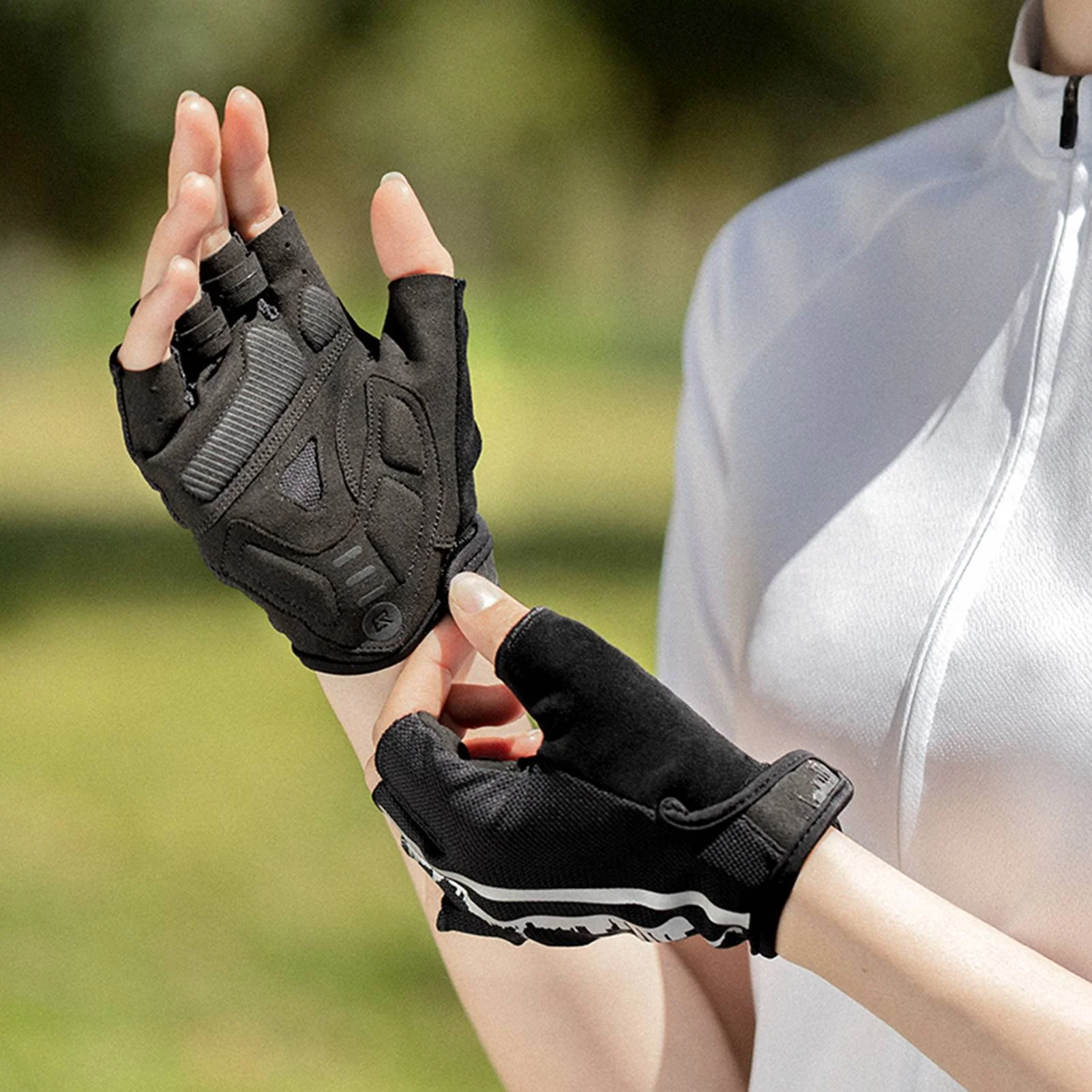 ROCKBROS Kurz Fahrradhandschuhe SBR Stoßdämpfend rutschfest Unisex - Image 6