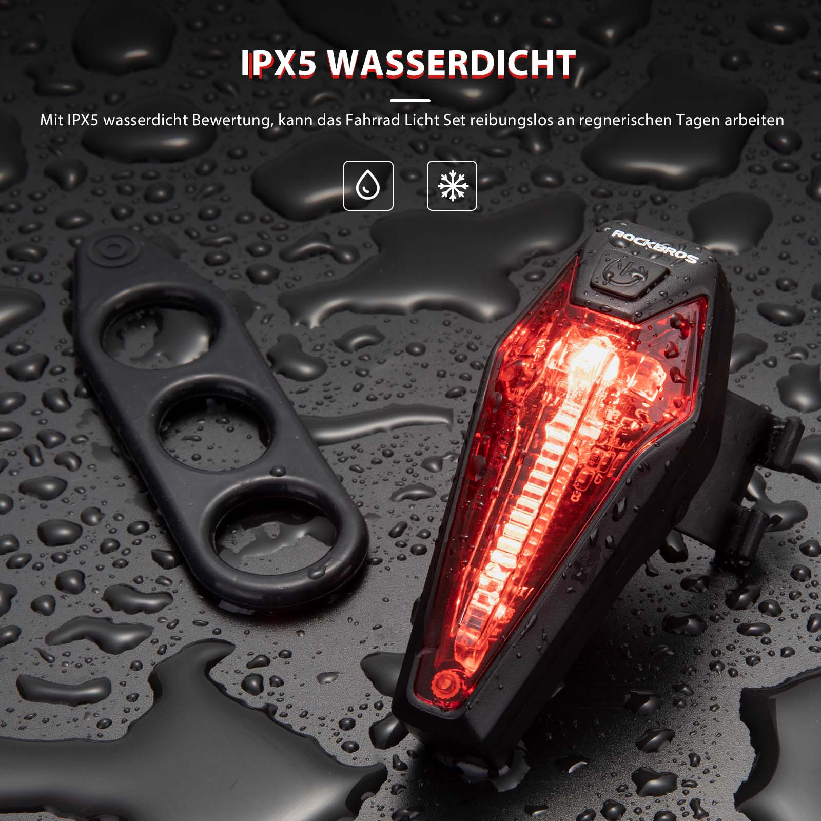 ROCKBROS LED hinten Fahrradlicht Aufladbarer IPX5 Wasserdicht - Image 3