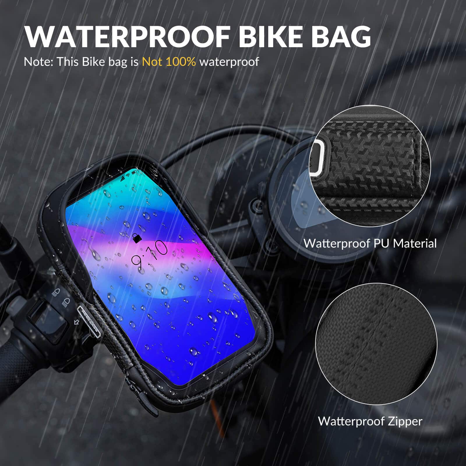 ROCKBROS Lenkertasche 360° Drehung Handyhalterung für Motorrad & Fahrrad - Image 7