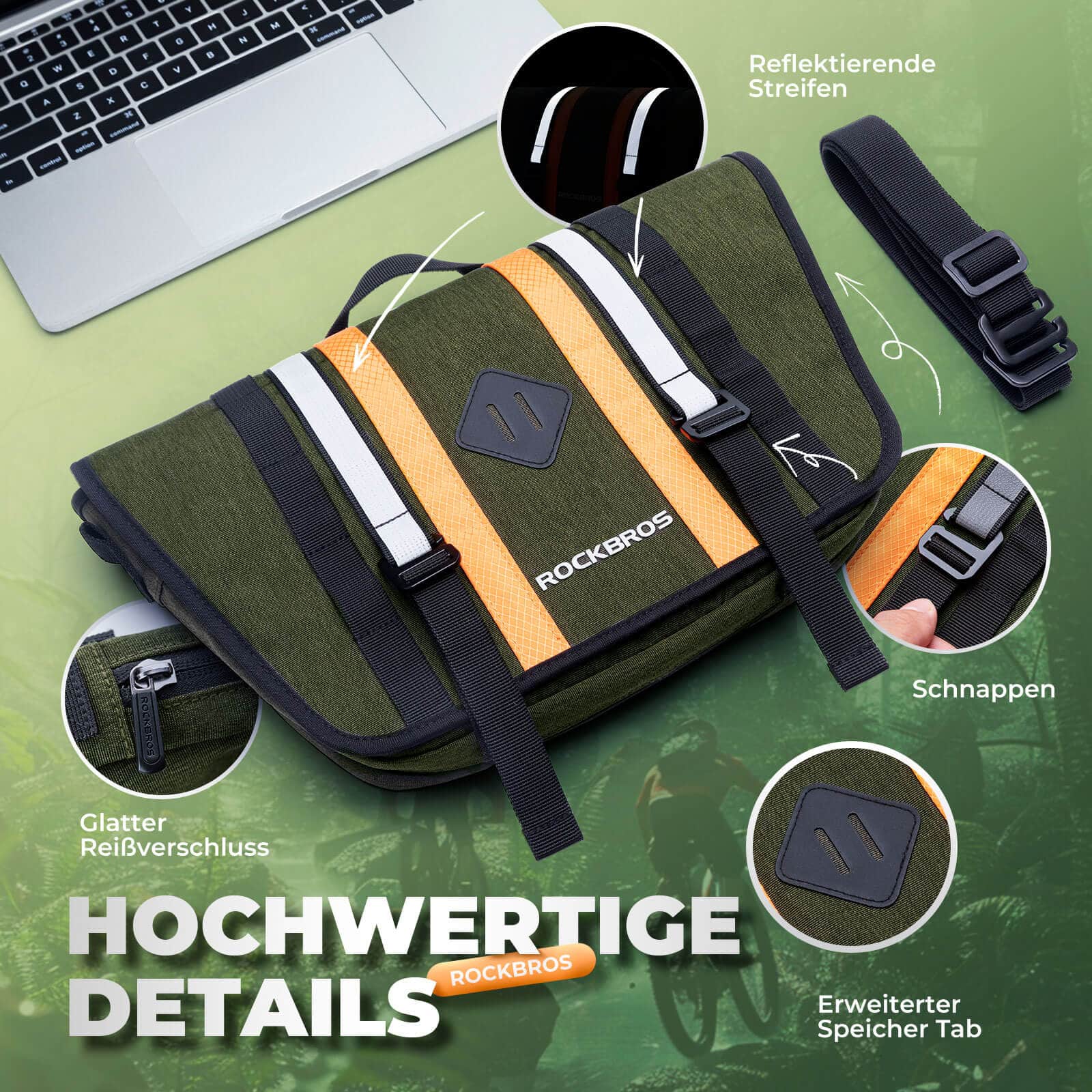 ROCKBROS Lenkertasche Fahrradtasche mit Schultergurt 4L Fronttasche - Image 5