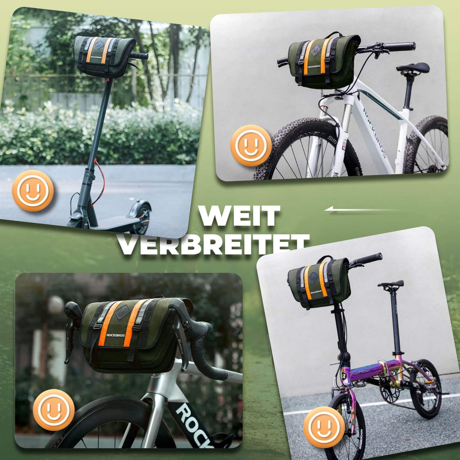 ROCKBROS Lenkertasche Fahrradtasche mit Schultergurt 4L Fronttasche - Image 6