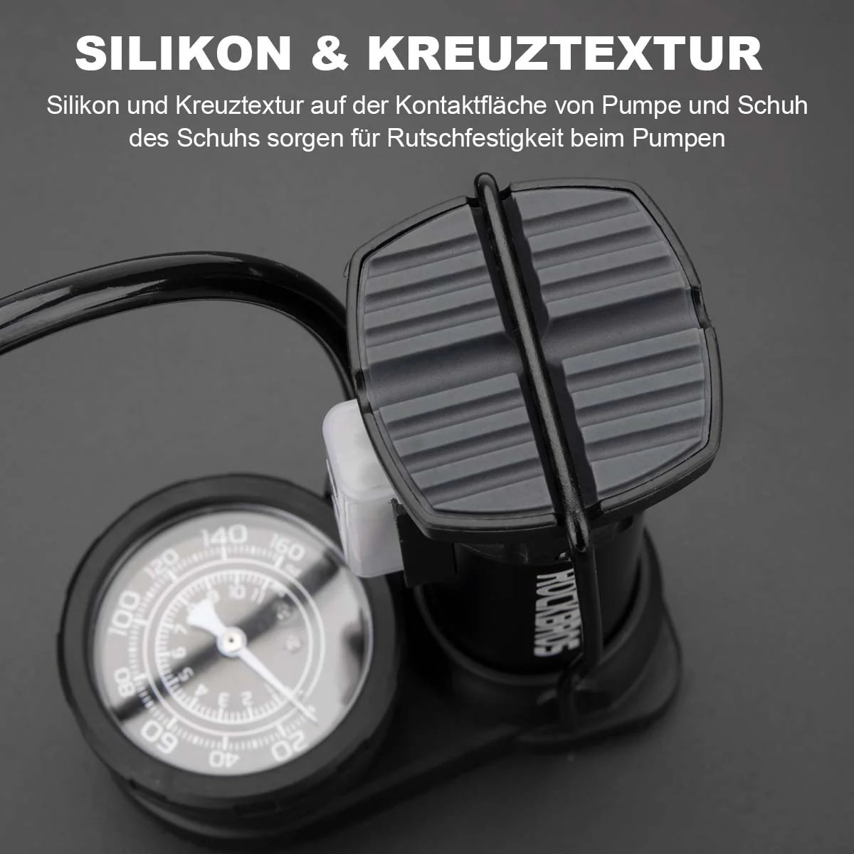ROCKBROS Mini Fußpumpen Luftpumpe mit Manometer - Image 2