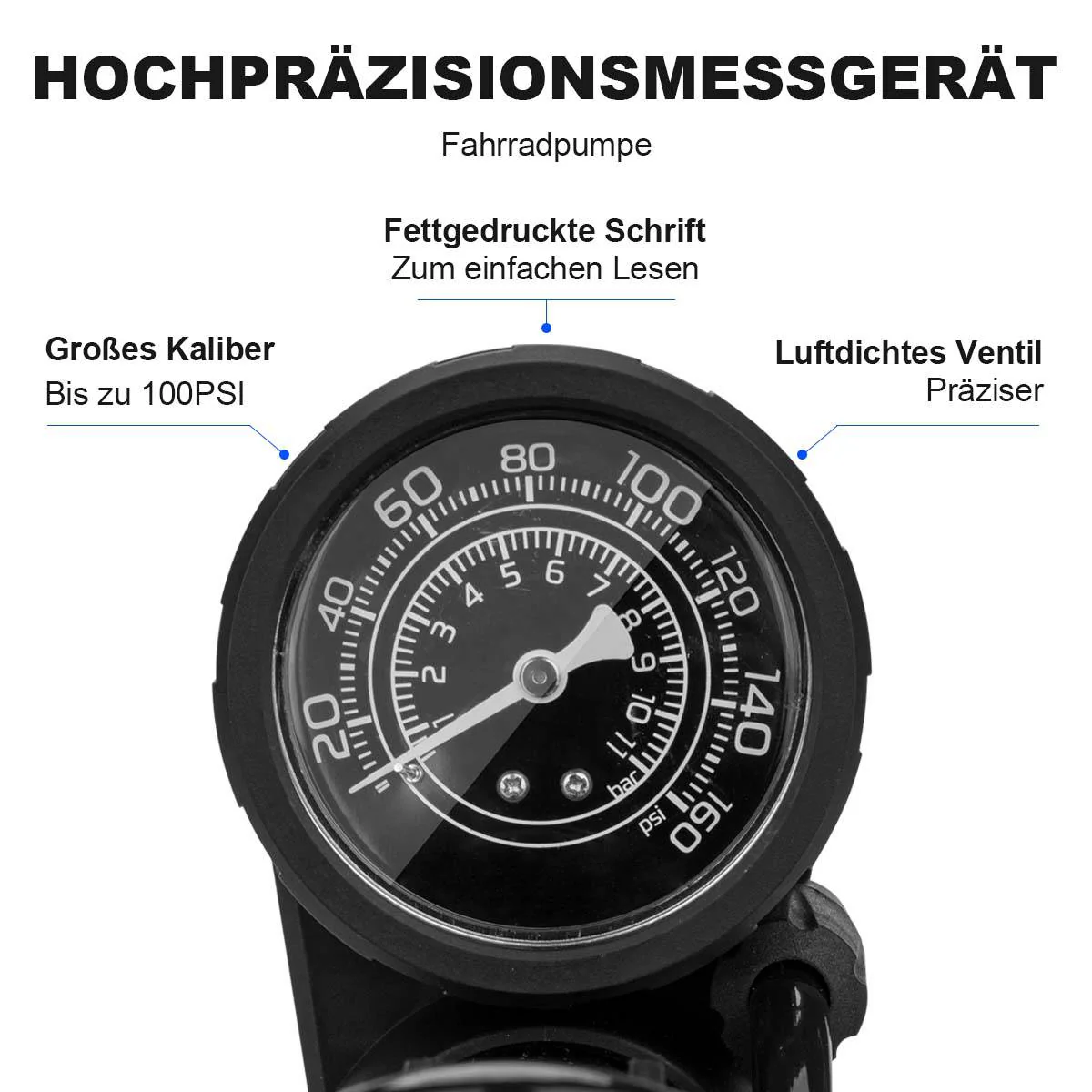 ROCKBROS Mini Fußpumpen Luftpumpe mit Manometer - Image 6