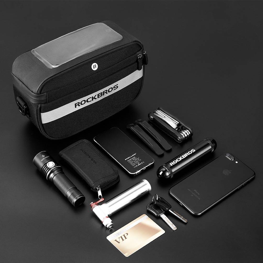 ROCKBROS multifunktional Fahrrad Lenkertasche mit PVC-Touchscreen und Schultergurt - Image 4