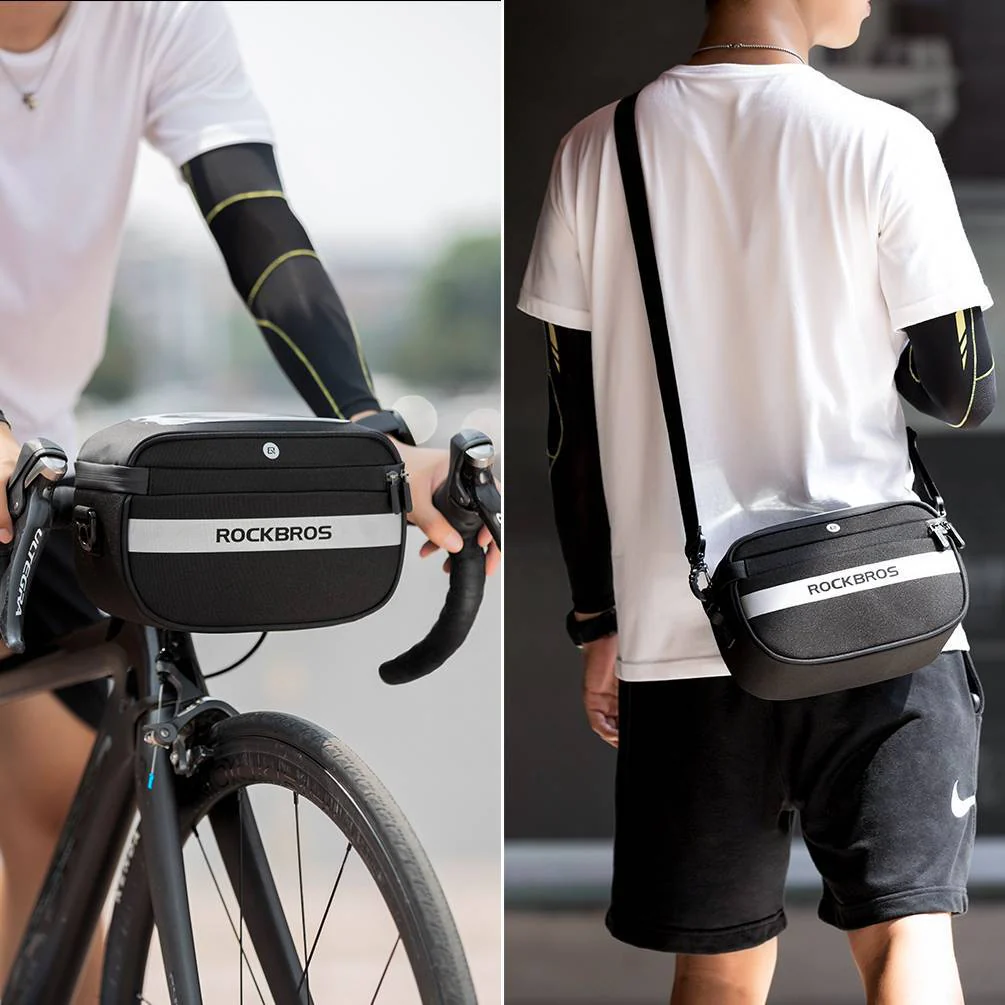 ROCKBROS multifunktional Fahrrad Lenkertasche mit PVC-Touchscreen und Schultergurt - Image 7