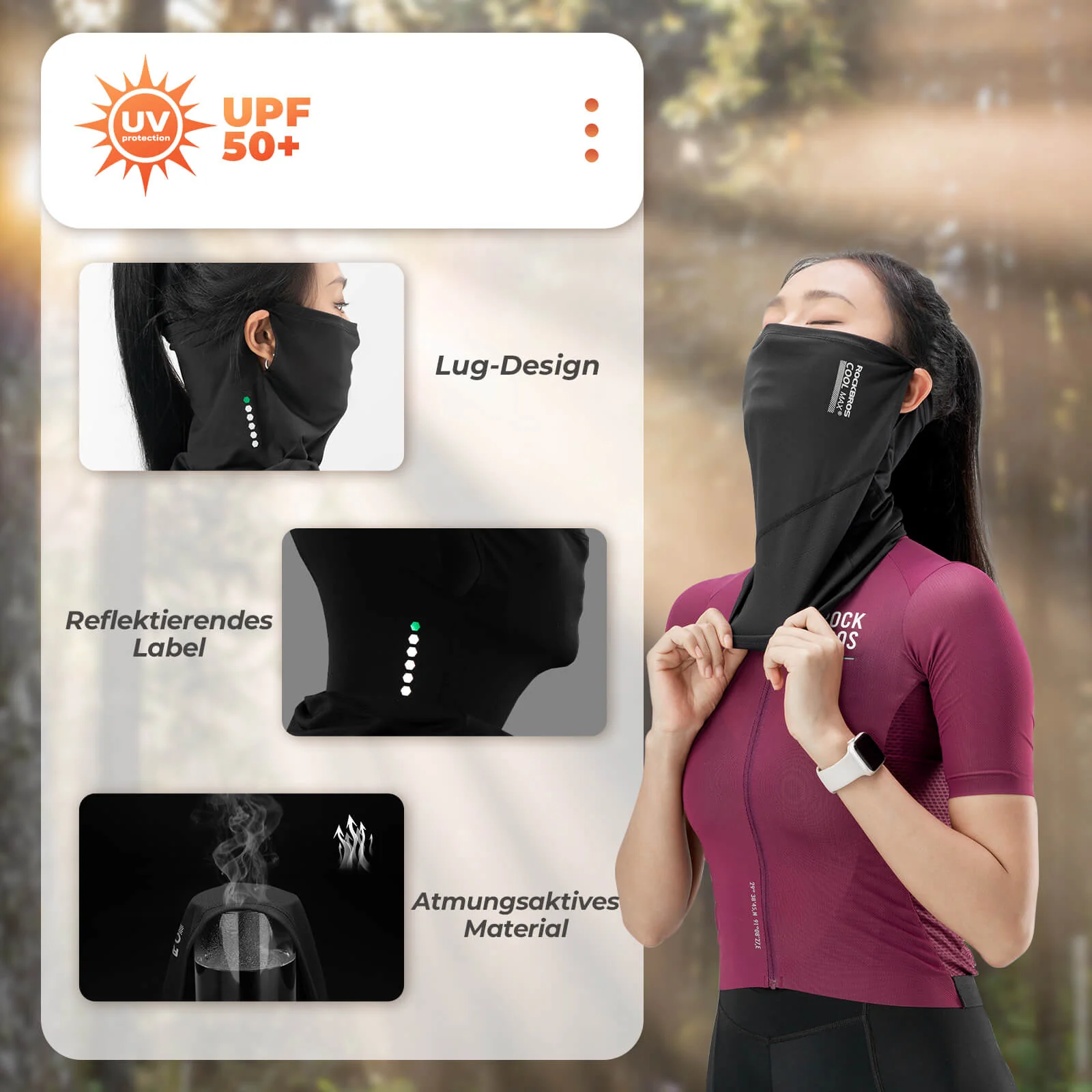 ROCKBROS Multifunktionstuch Gesichtsmaske Schlauchtücher für Radsportler - Image 6