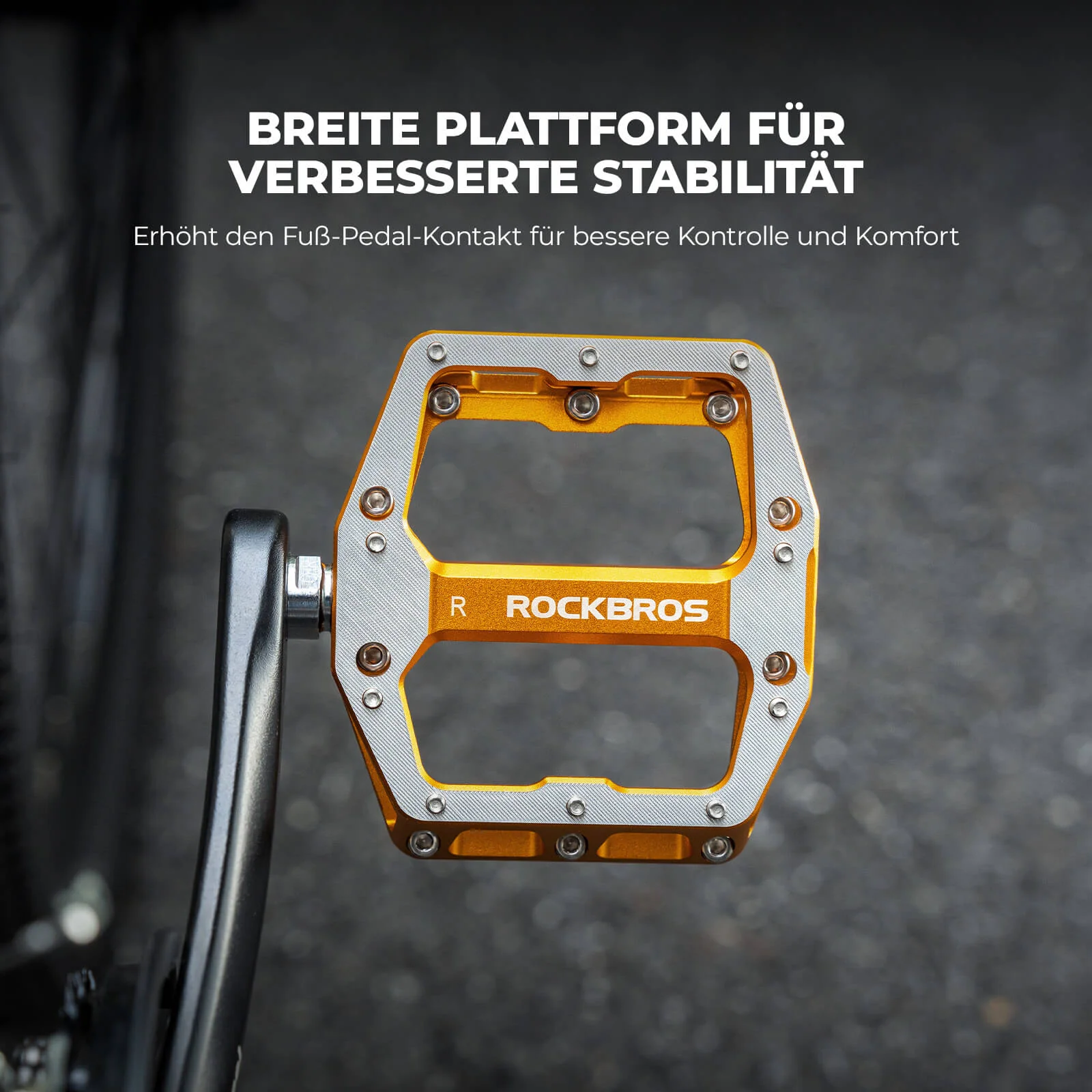 ROCKBROS Pedale mit Anti-Rutsch-Stiften - Breite Plattform & Chrom-Molybdän-Achse - Image 9