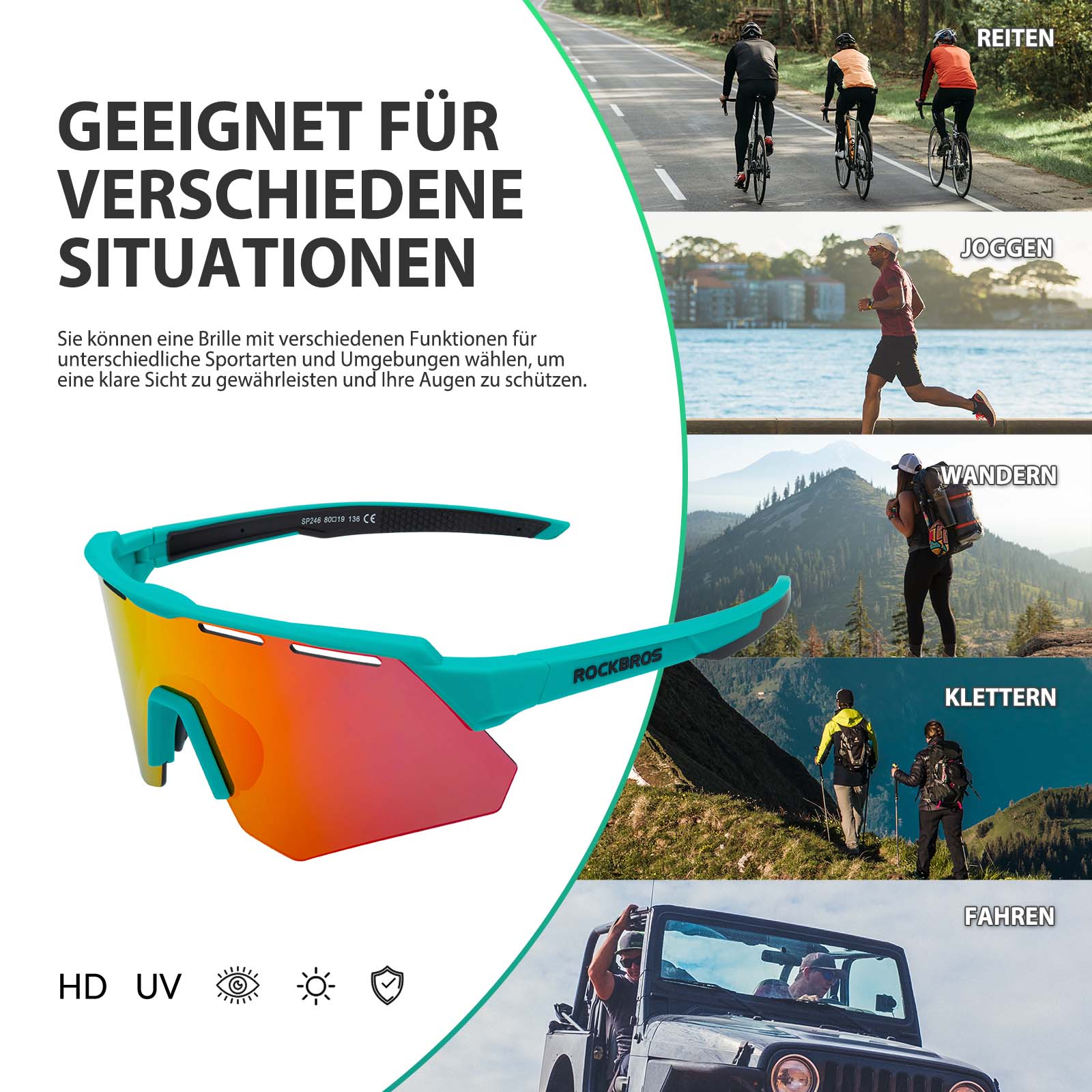 Polarisierte Fahrradbrille mit 4 Wechselgläsern - Image 16