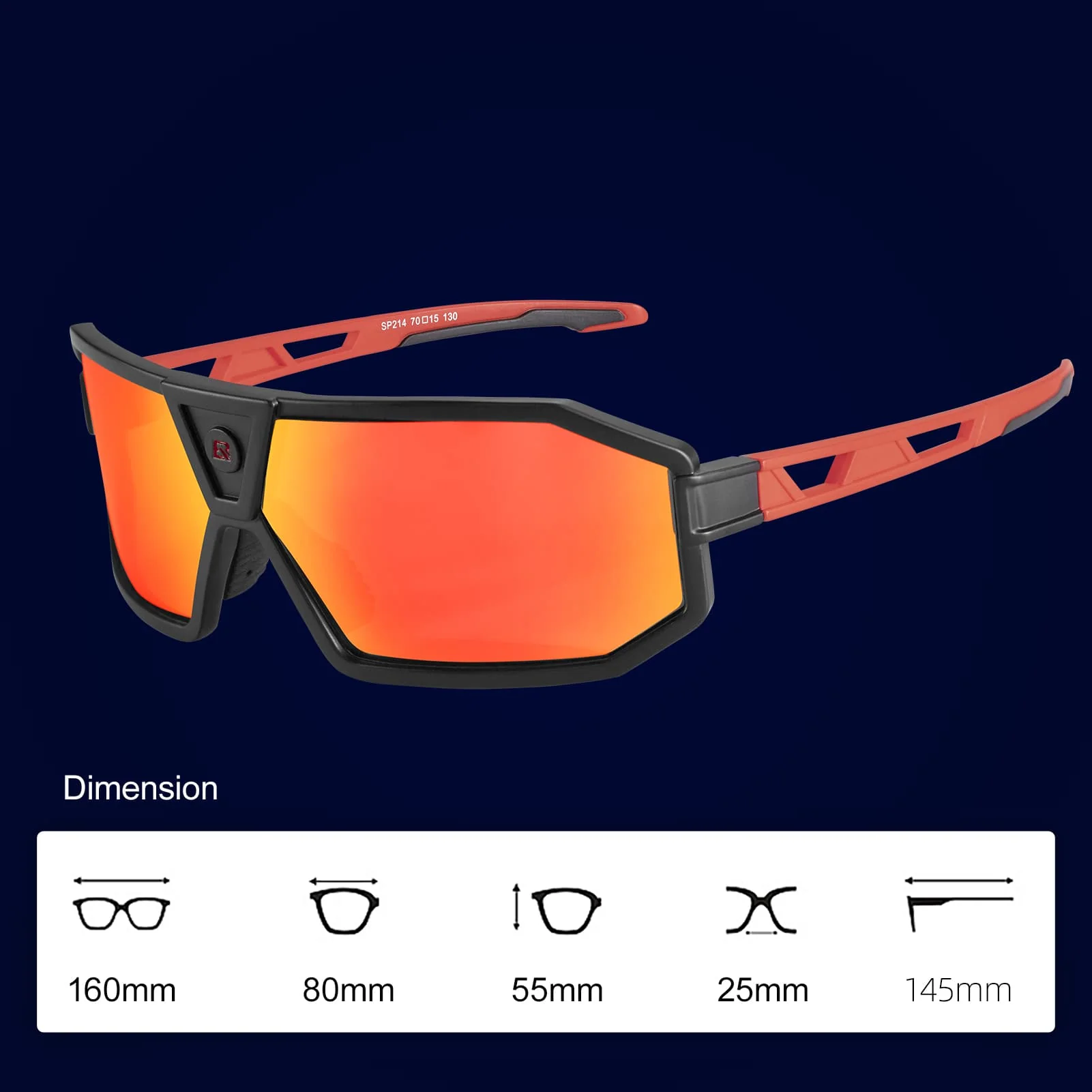 ROCKBROS Polarisierte Sonnenbrille Fahrradbrille Unisex Schwarz-Rot - Image 2