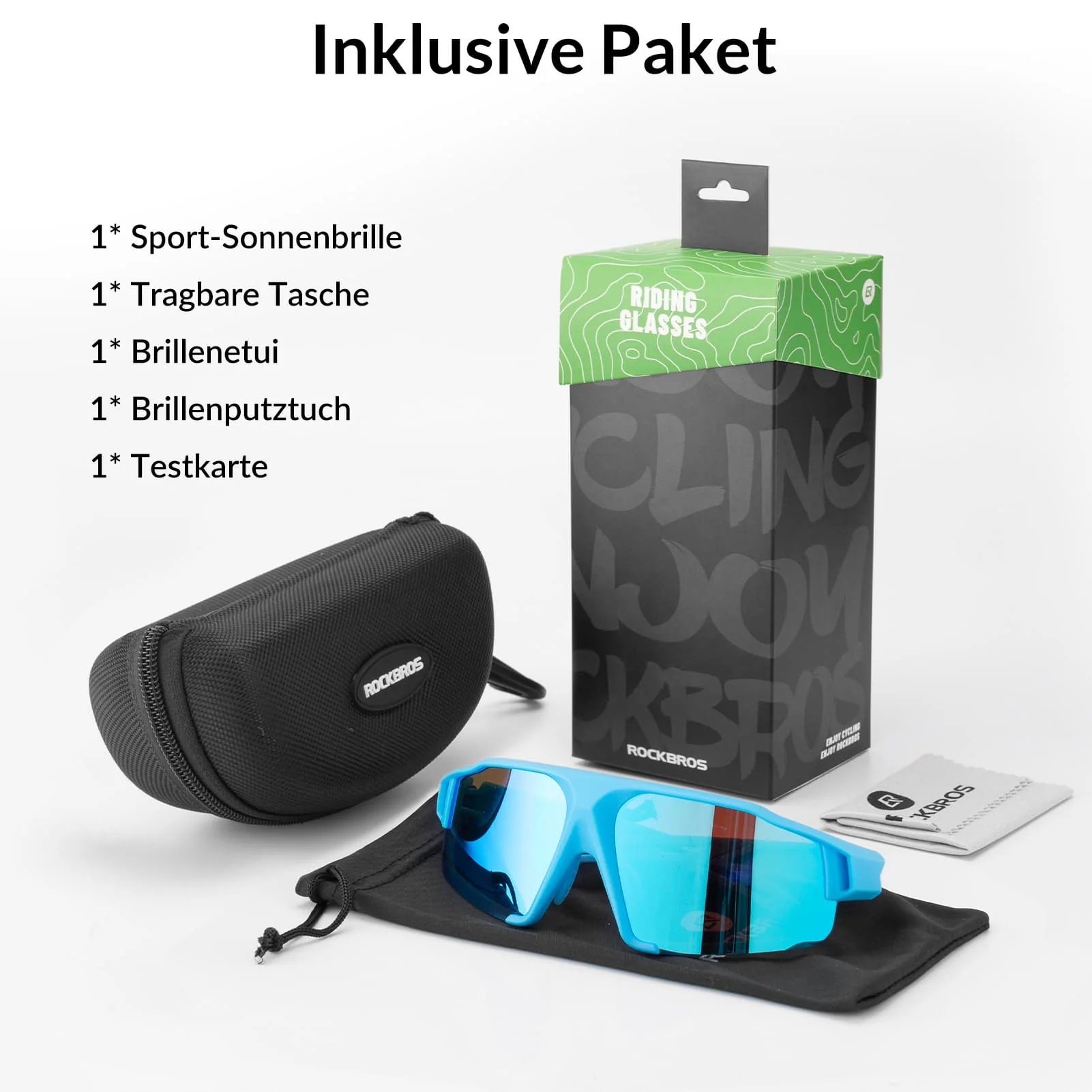 ROCKBROS polarisierte Sonnenbrille mit UV400 Schutz Hellblau Unisex - Image 8