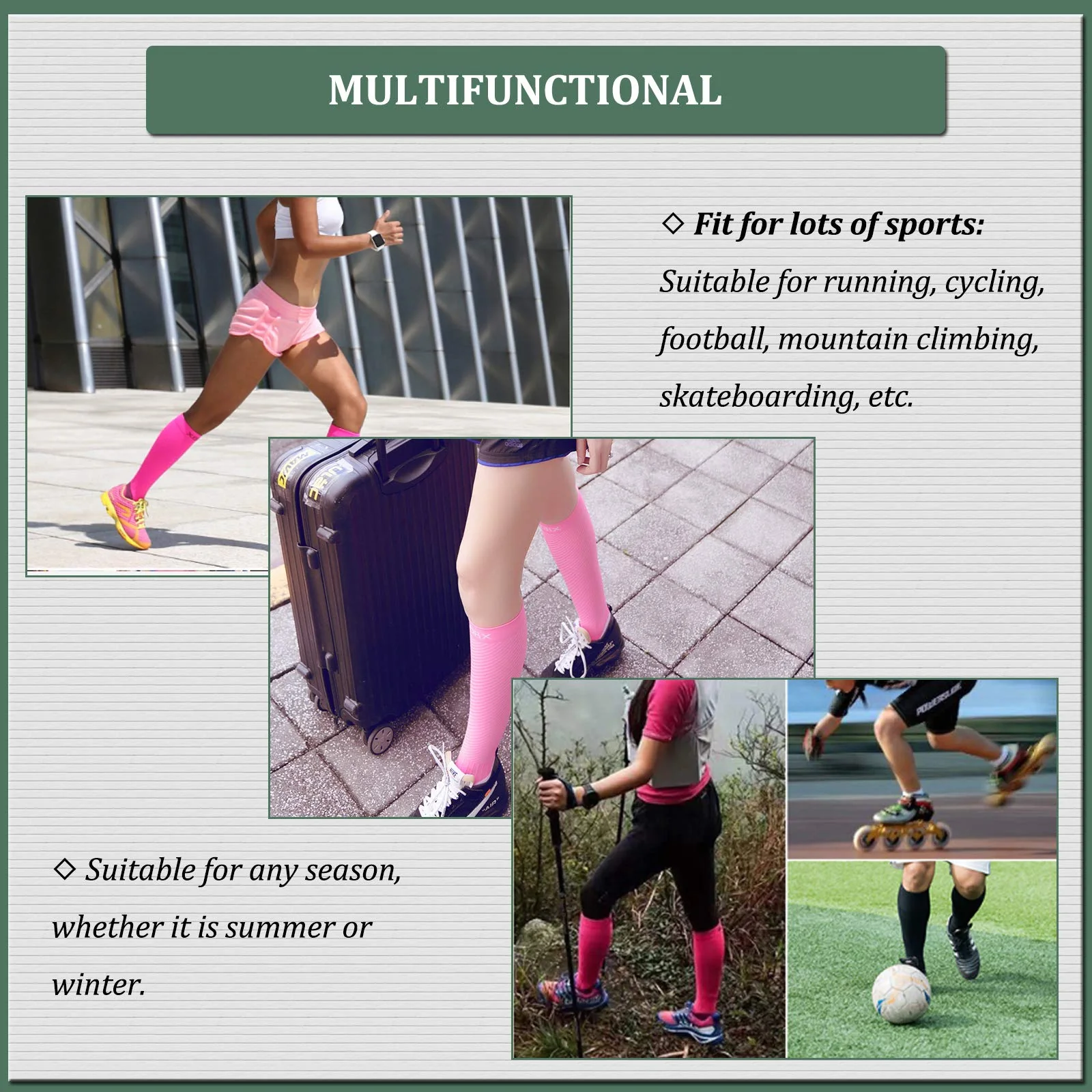 Sport Kompressionsstrümpfe Größe S in Grün - Image 5