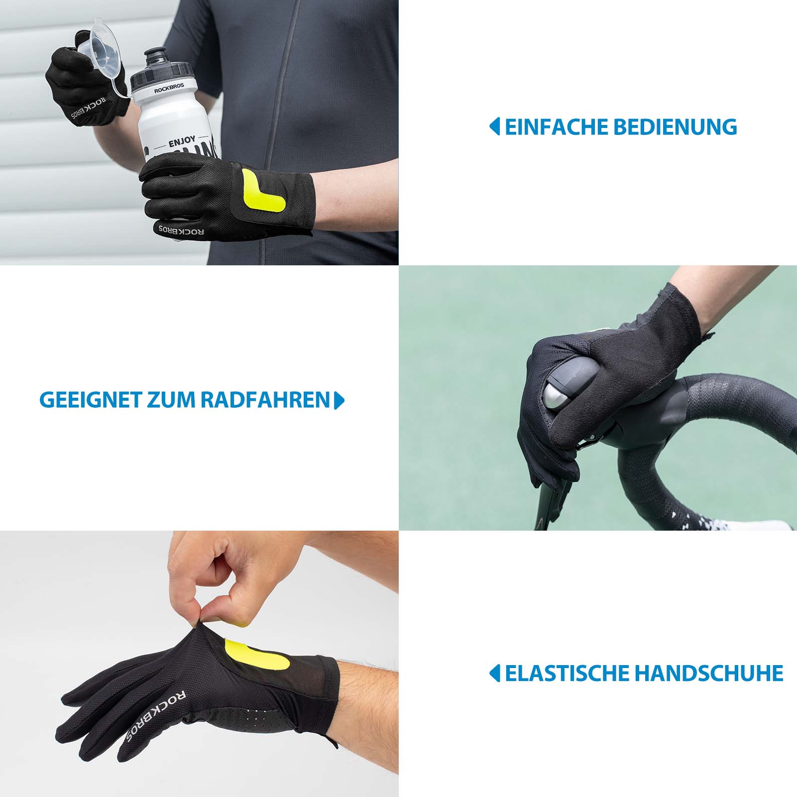 ROCKBROS Radhandschuhe MTB Frühling Herbst Atmungsaktiv Touchscreen Unisex - Image 4