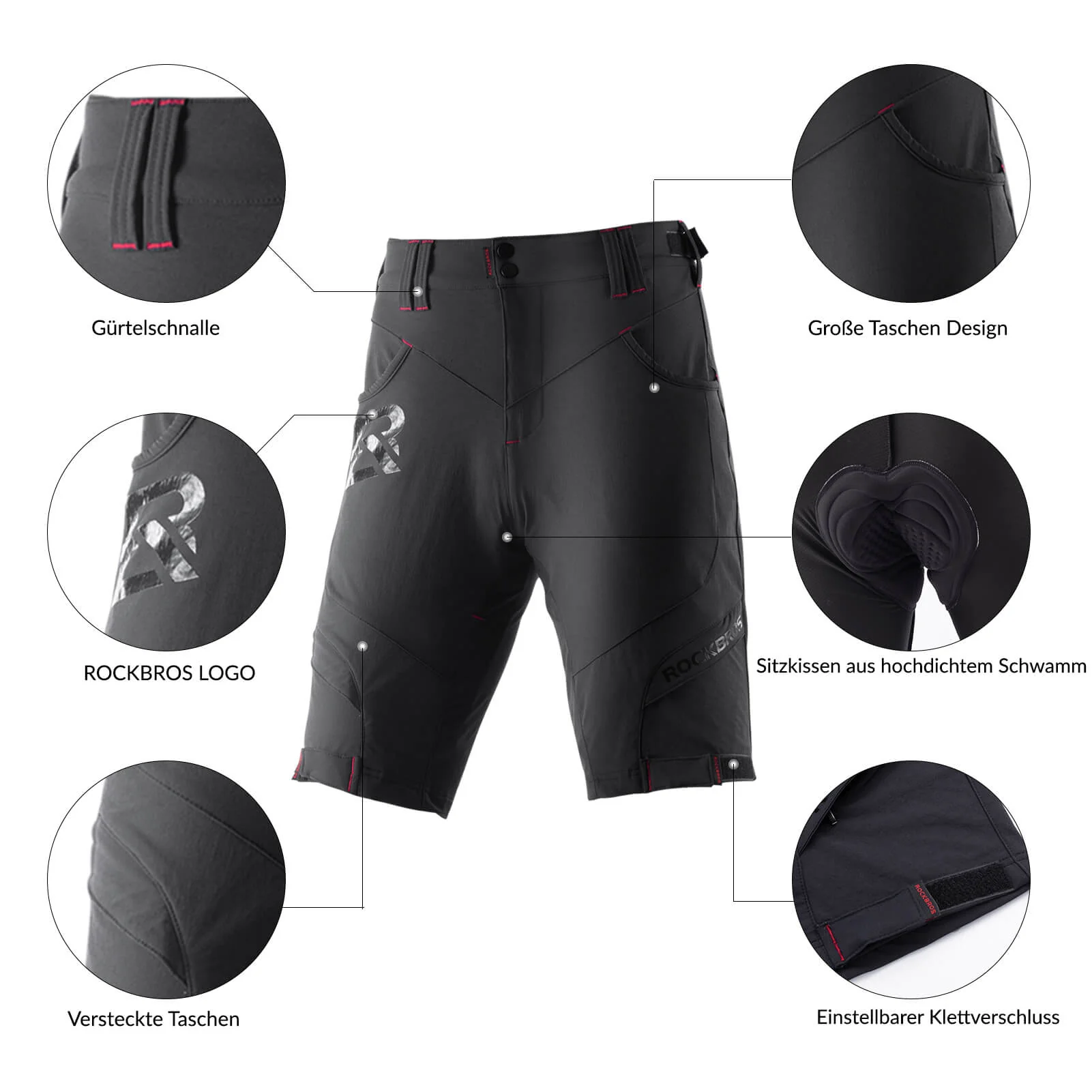 Kurze Atmungsaktive Radhose für Herren (Anti-Stoß) - Image 17
