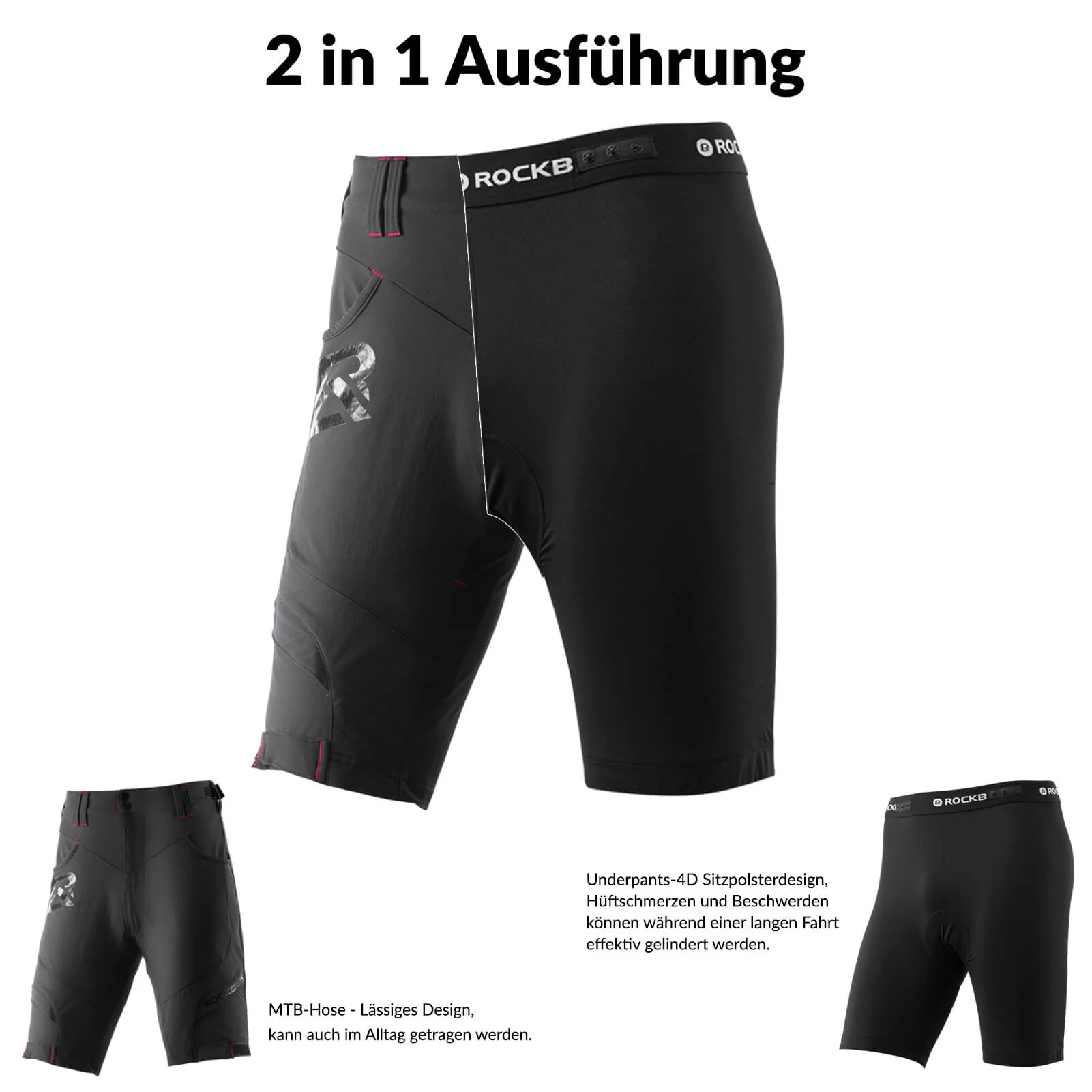 Kurze Atmungsaktive Radhose für Herren (Anti-Stoß) - Image 18
