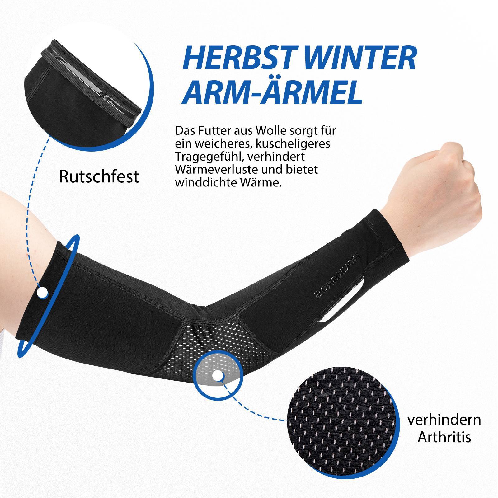 ROCKBROS Radsport Armlinge Winter Anti Rutschen Arm Sleeves - Image 4