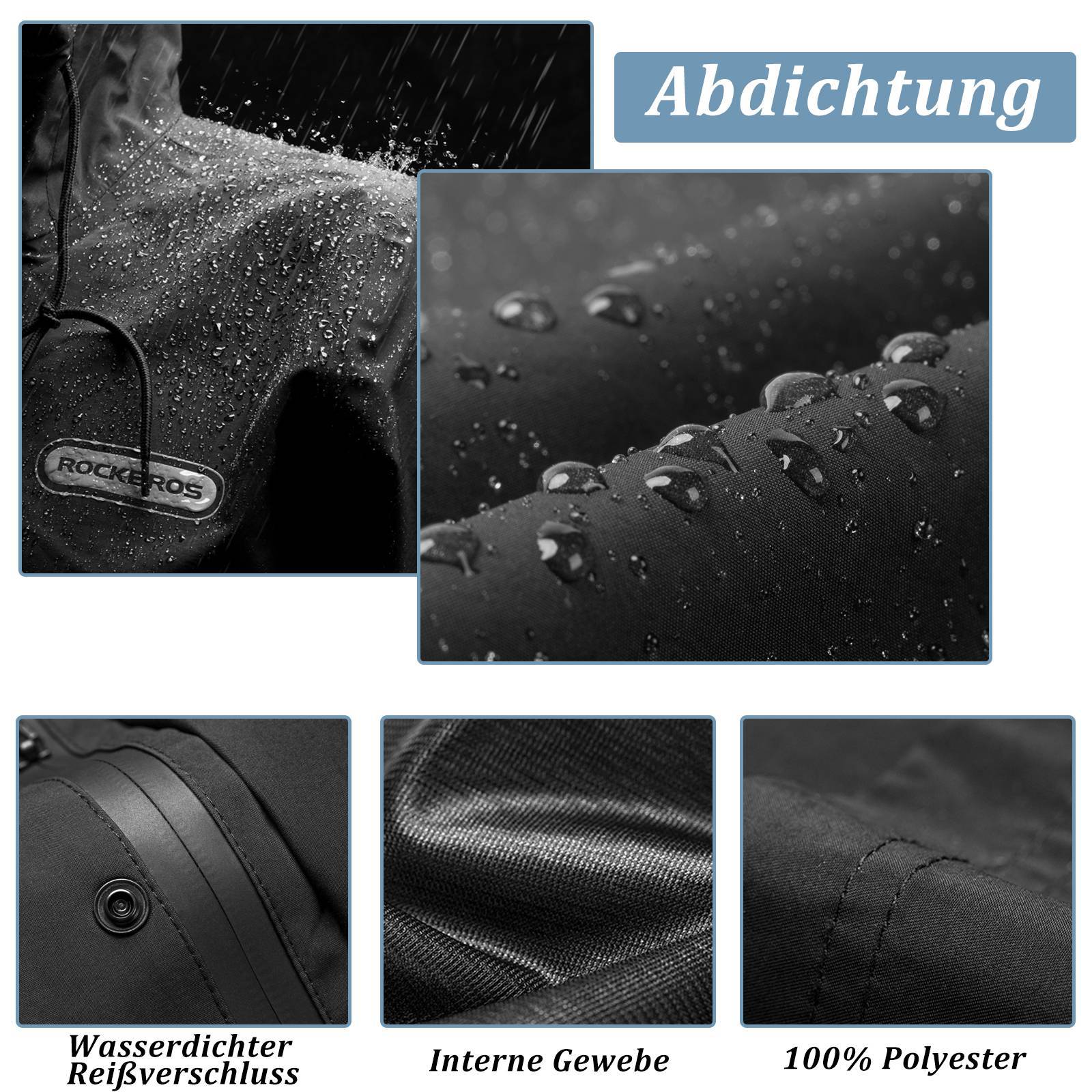 ROCKBROS Regenmantel Wasserdichter Regenponcho Verlängerte Regenjacke - Image 3