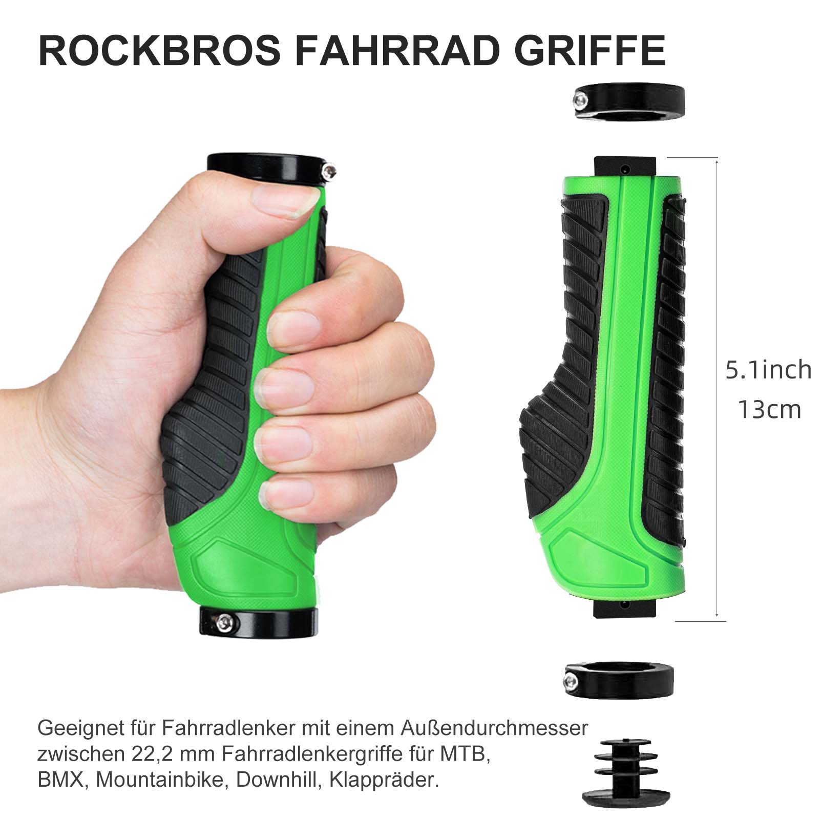 ROCKBROS Rutschfeste Fahrradgriffe aus Gummi mit Lock-on Design für MTB - Image 18