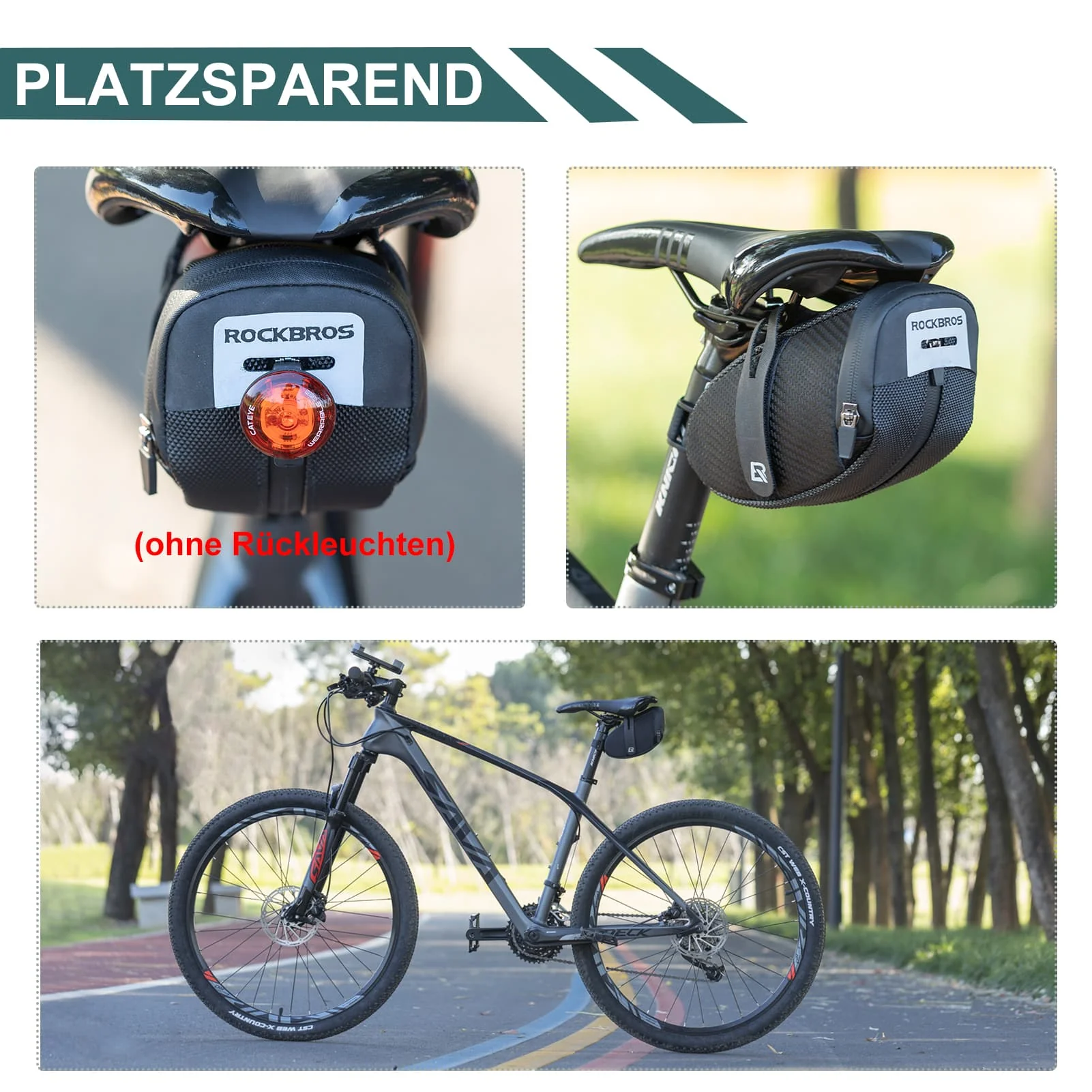 ROCKBROS Satteltasche für MTB Rennrad Werkzeugtasche mit Rücklichthalter - Image 6