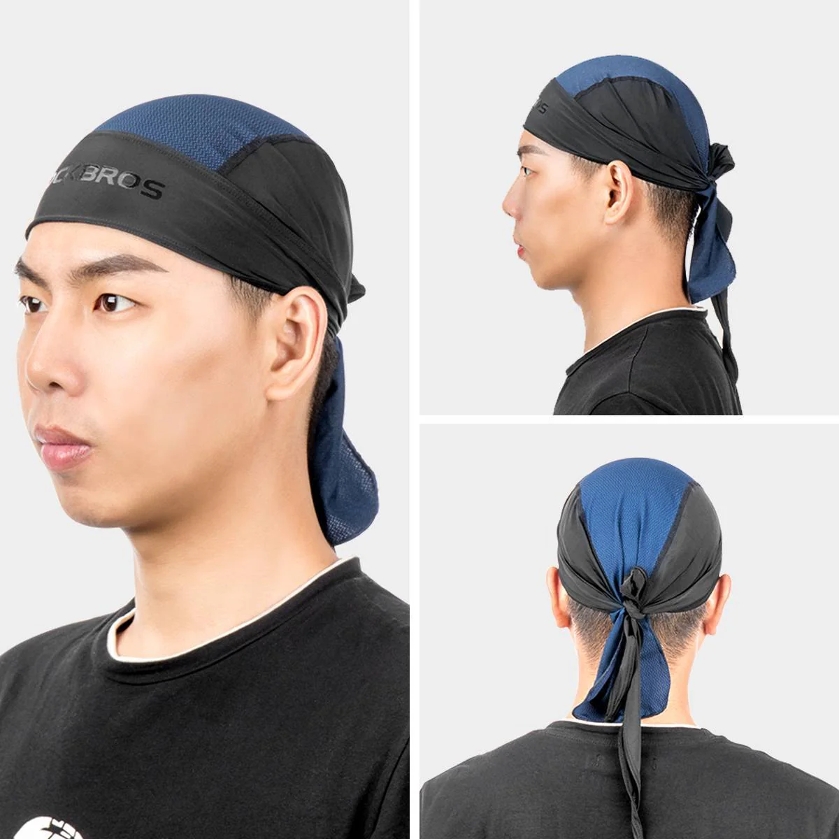 ROCKBROS Schnelltrocknend Kopftuch für Damen und Herren Schwarz/Blau - Image 6