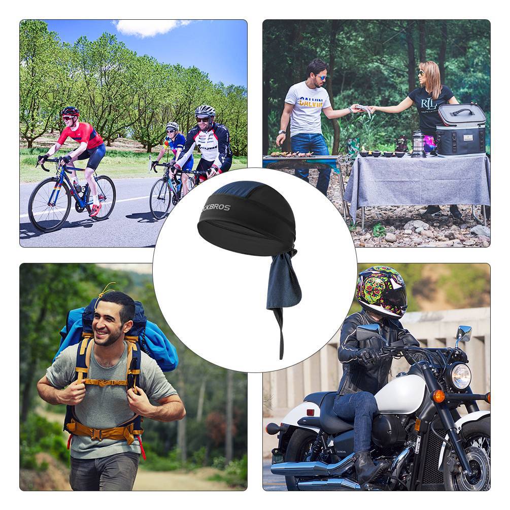 ROCKBROS Schnelltrocknend Kopftuch für Damen und Herren Schwarz/Blau - Image 7