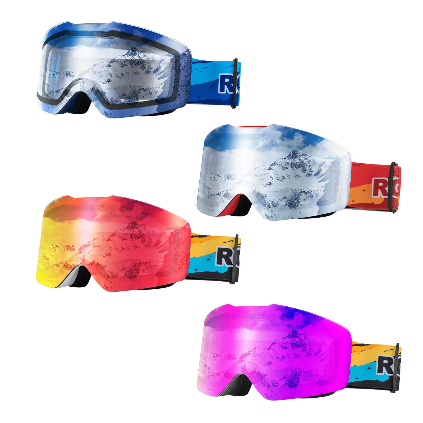 ROCKBROS Skibrille Schneebrille Polarisierte Helmkompatible Sportbrille Skifahren - Image 6