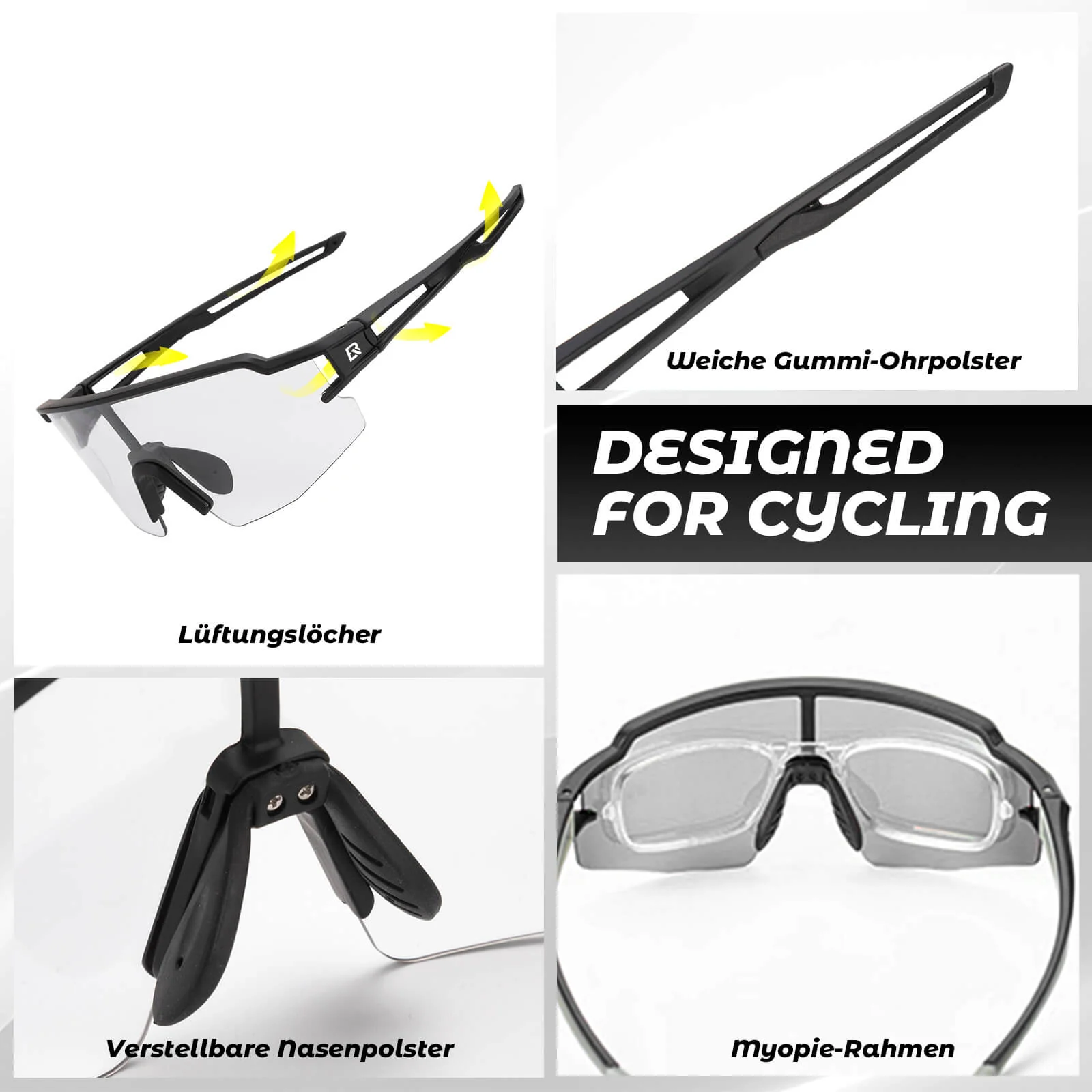 Unisex Fahrrad-Sonnenbrille mit Starkem UV-Schutz - Image 3