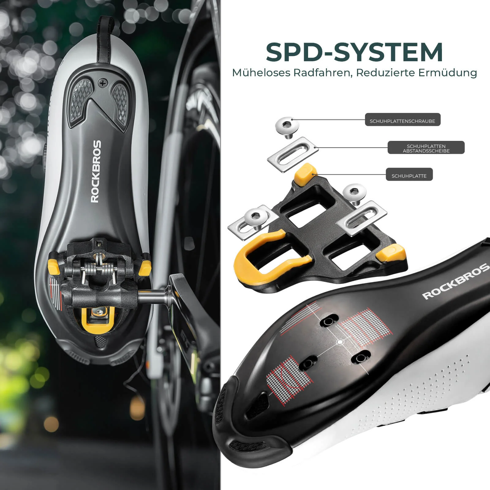 ROCKBROS SPD Fahrradpedale mit Einstellbarer Spannung - Image 3