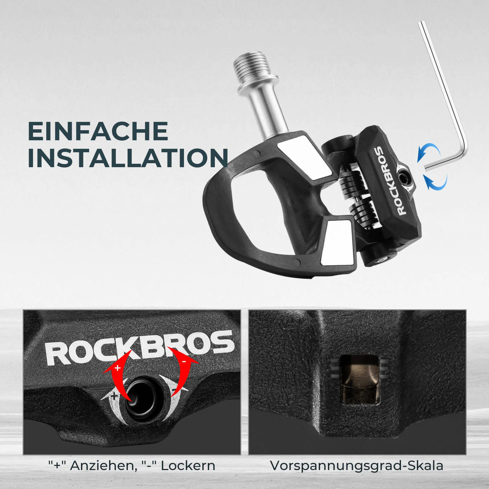 ROCKBROS SPD Fahrradpedale mit Einstellbarer Spannung - Image 4