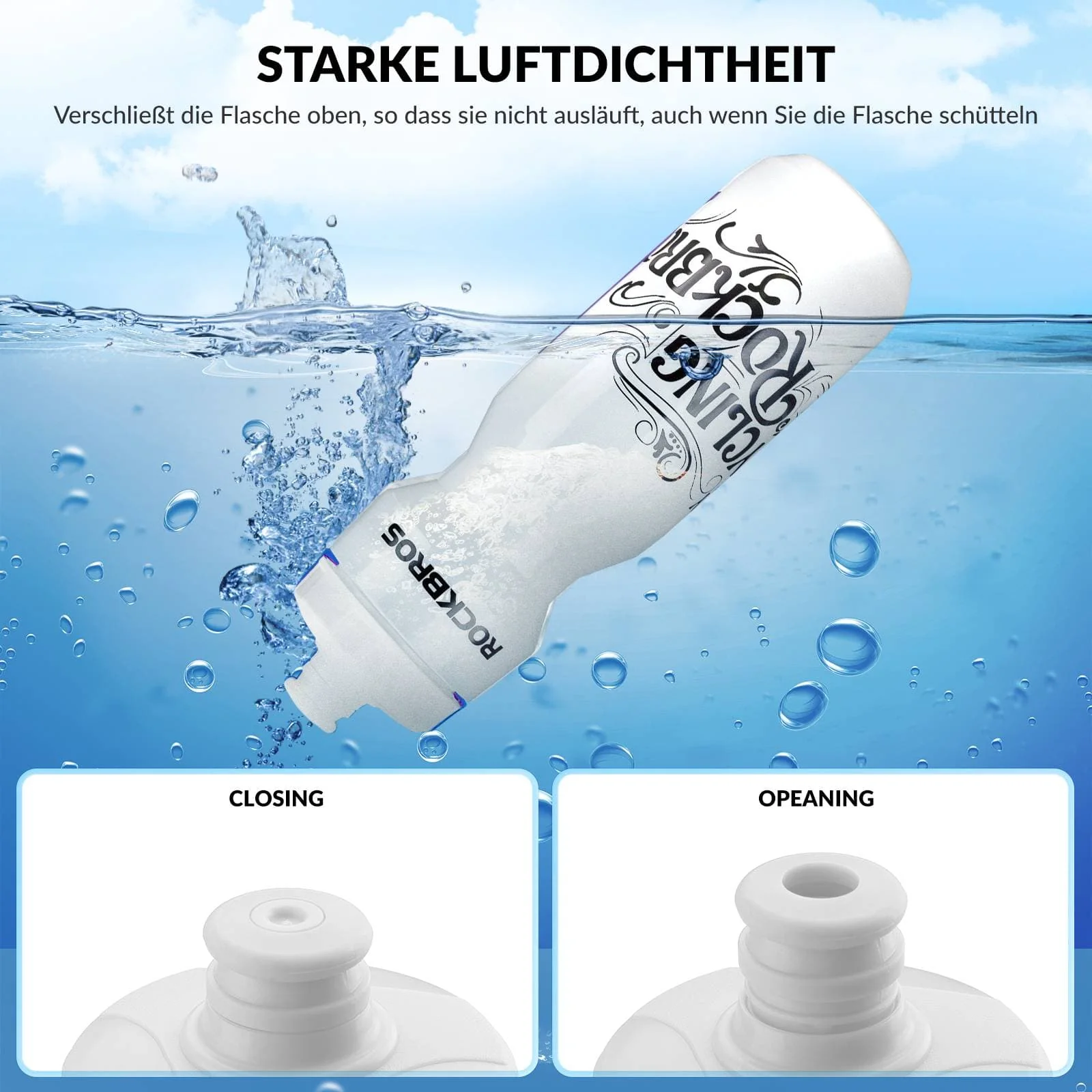 ROCKBROS Sport Trinkflasche 750ml Fahrrad Wasserflasche BPA-Frei - Image 10