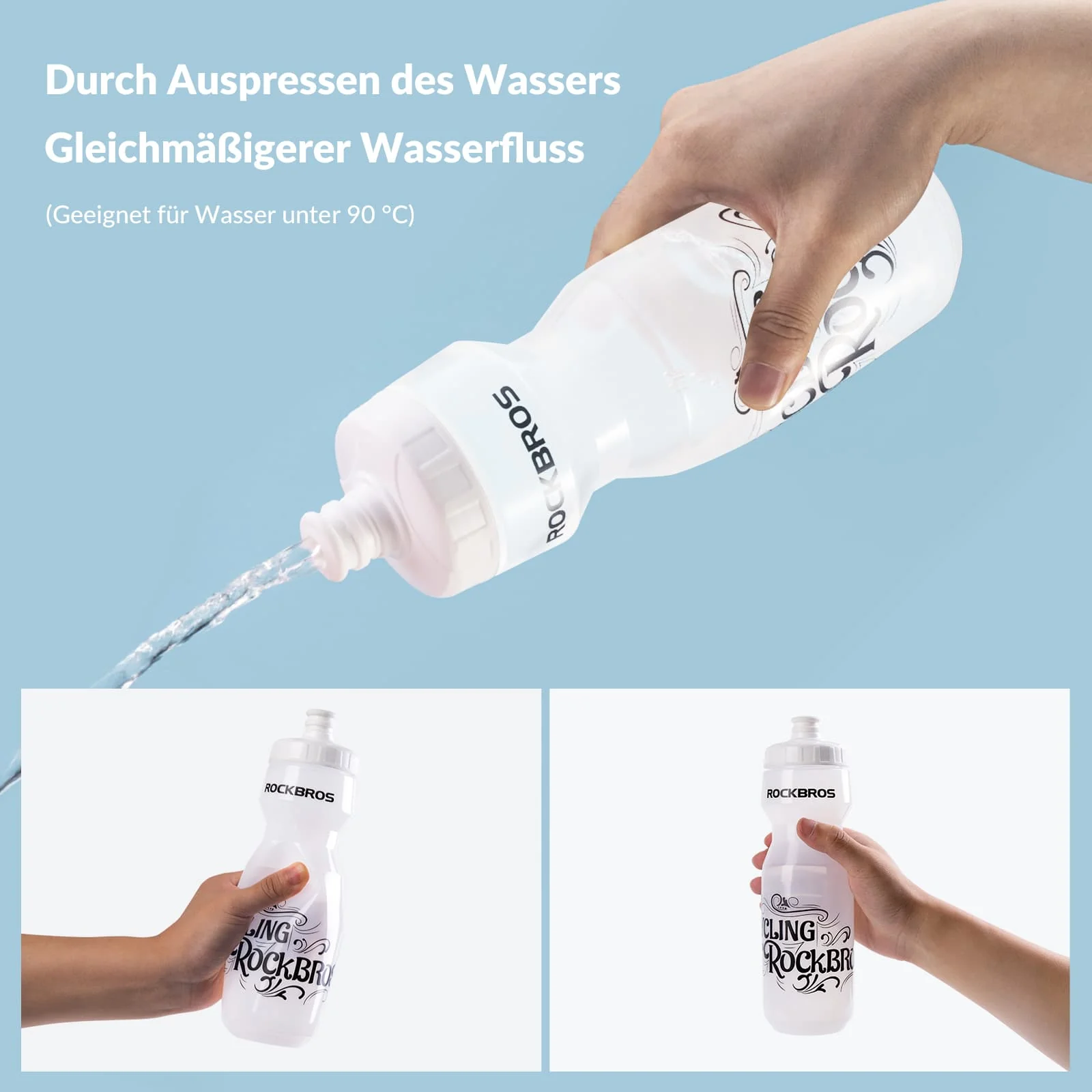 ROCKBROS Sport Trinkflasche 750ml Fahrrad Wasserflasche BPA-Frei - Image 12