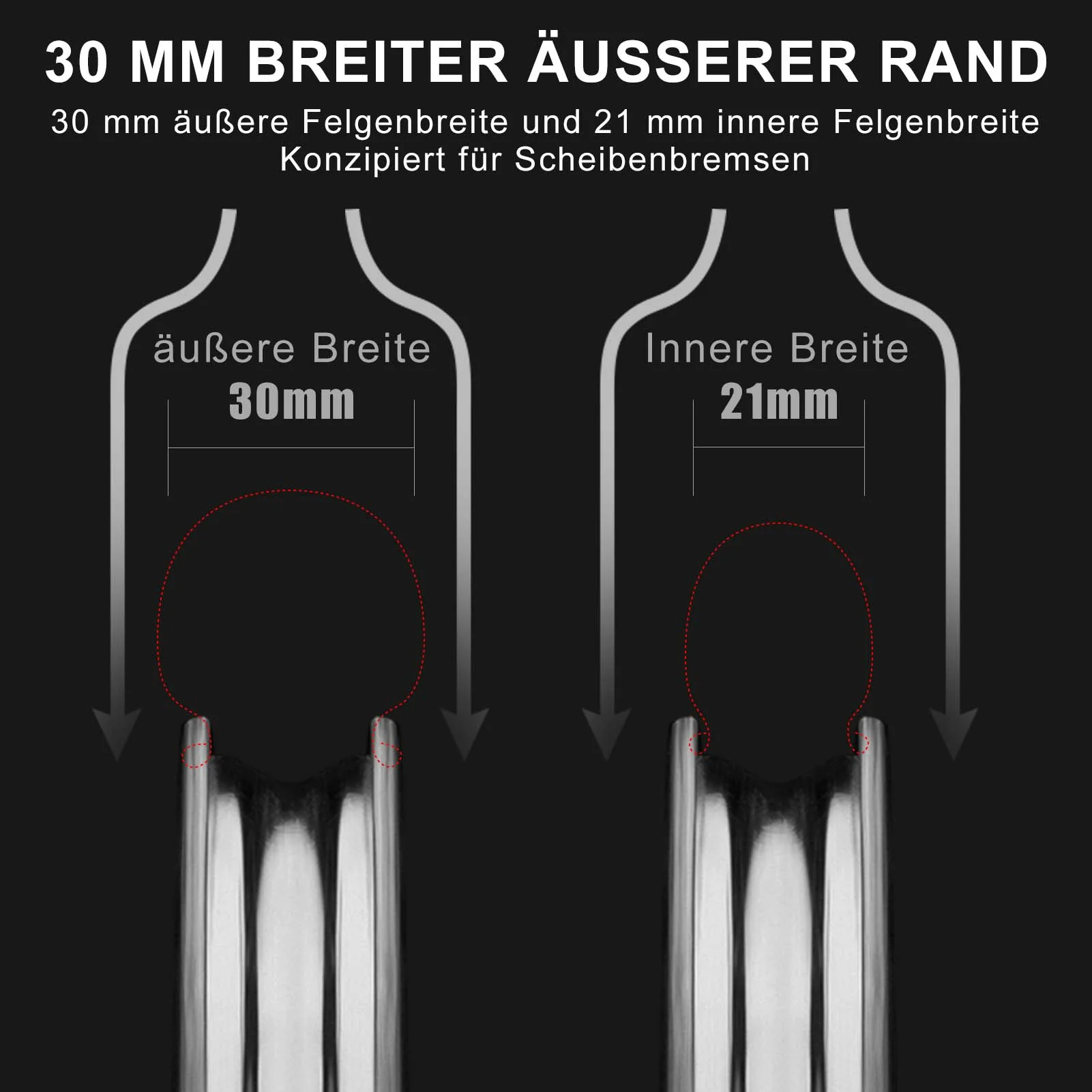 ROCKBROS T700 Carbon Laufradsatz 55mm Scheibenbremse Steckachse Laufrad Set für Rennrad Inklusive Vakuum-Reifenkissen - Image 4
