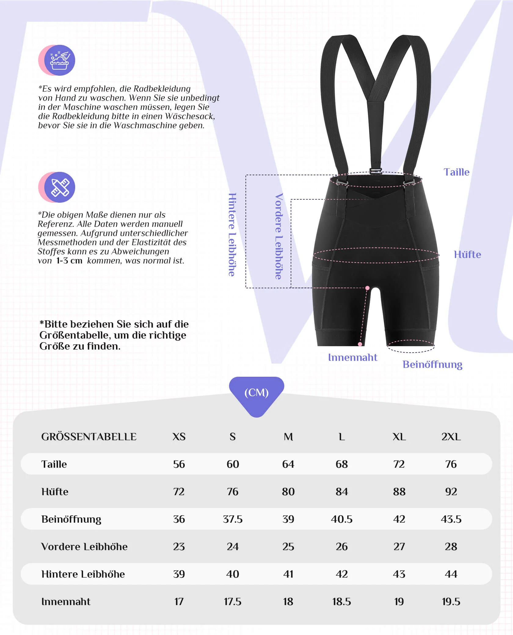 ROCKBROS TVI Fahrradhose Damen mit abnehmbaren Kurz Radsport TrÀgerhose - Image 7