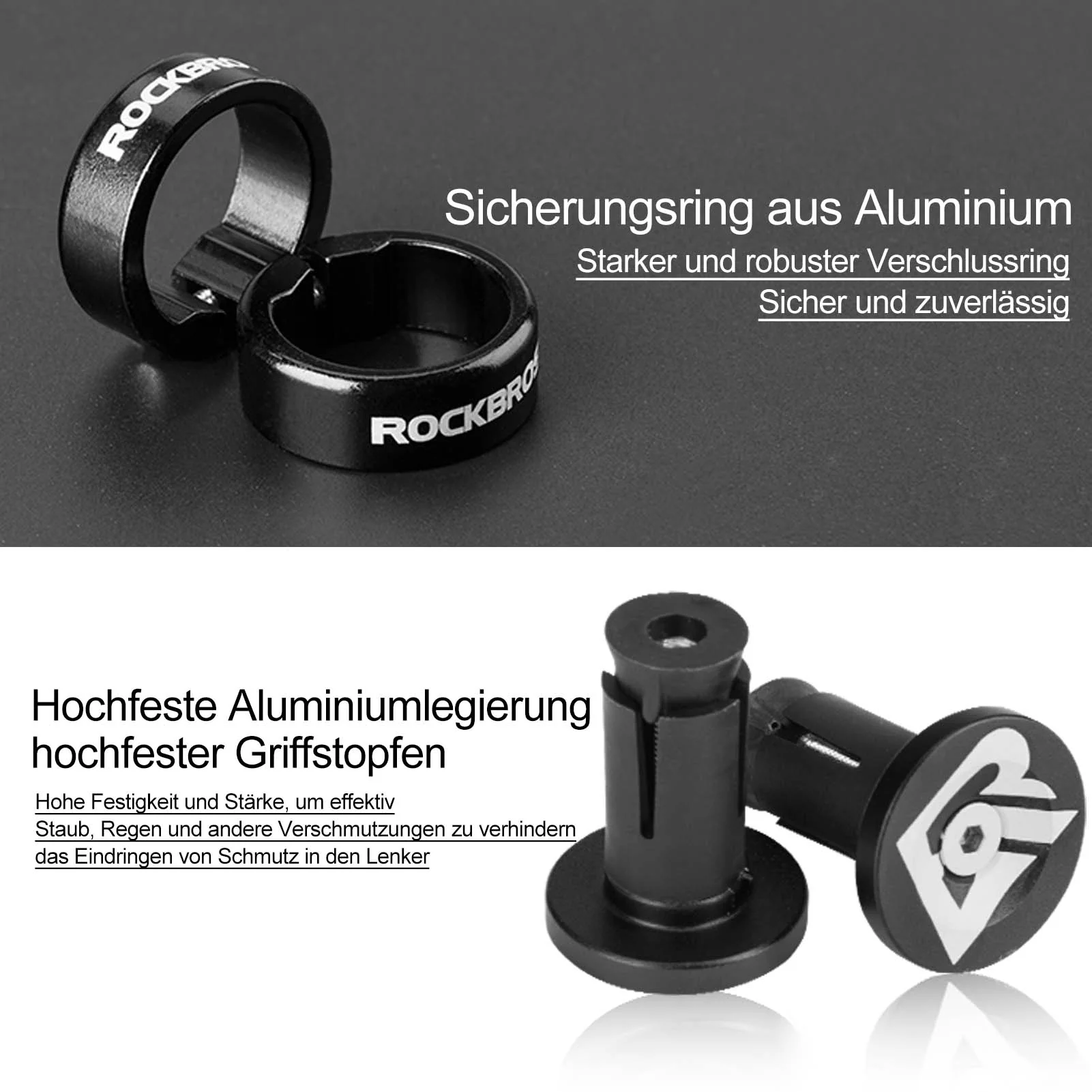 ROCKBROS Ultra-Leicht Fahrradgriffe aus Gummi mit Aluminium Lock-on Design - Image 7