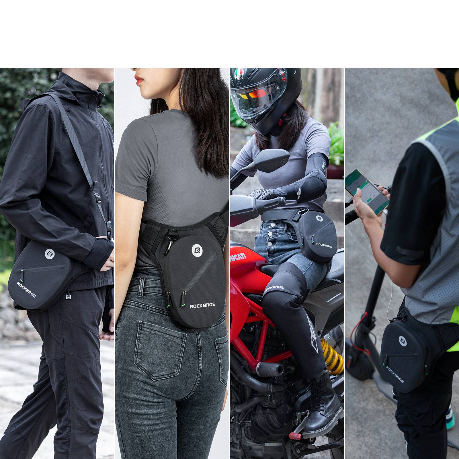 ROCKBROS Wasserdichte Beintasche für Motorrad Damen/Herren Schwarz - Image 7