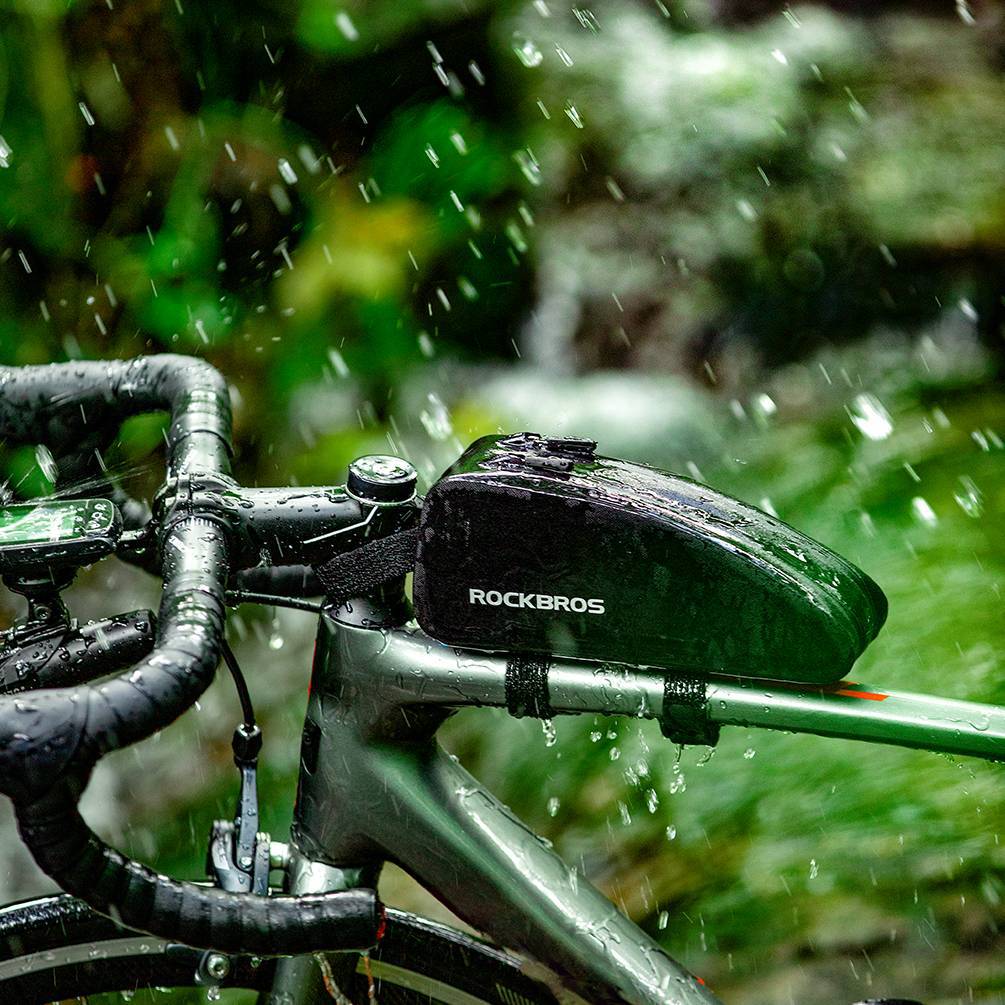 ROCKBROS wasserdichte Oberrohrtasche für Fahrrad 1L / 1.6 L Schwarz - Image 10