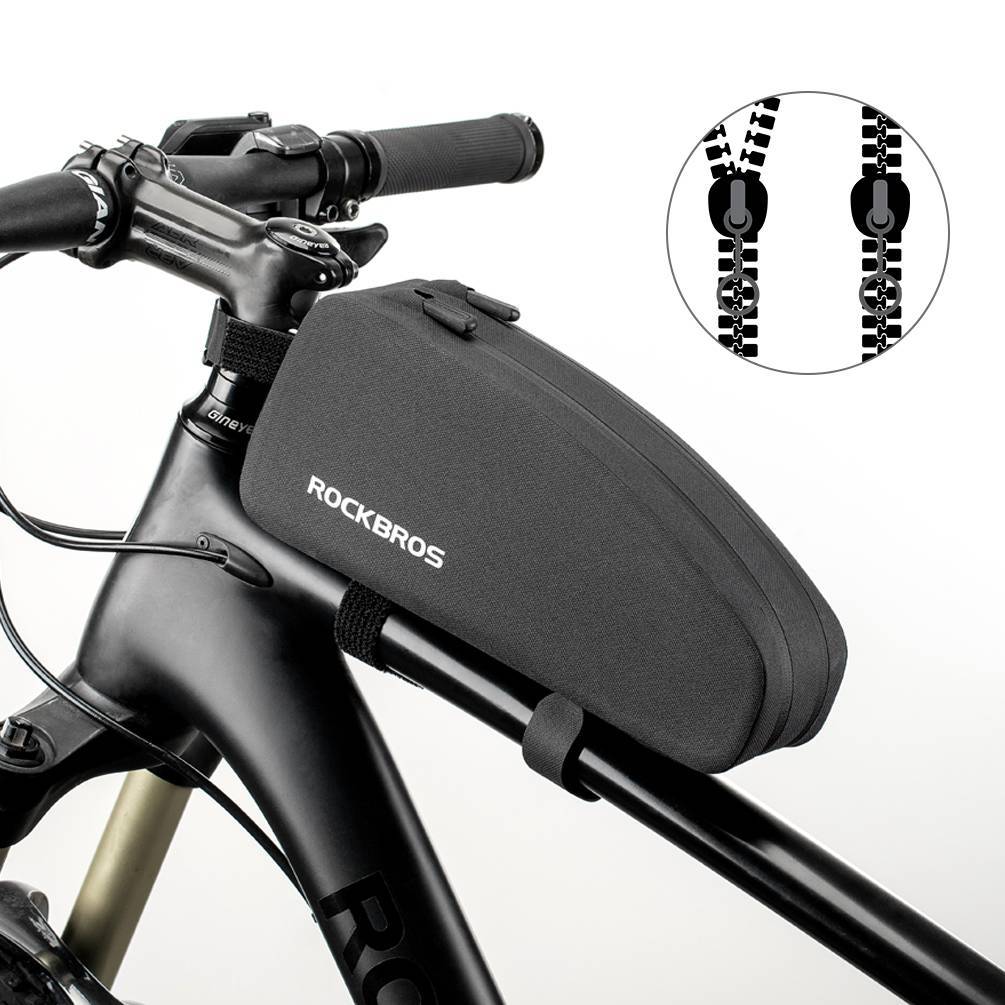 ROCKBROS wasserdichte Oberrohrtasche für Fahrrad 1L / 1.6 L Schwarz - Image 3