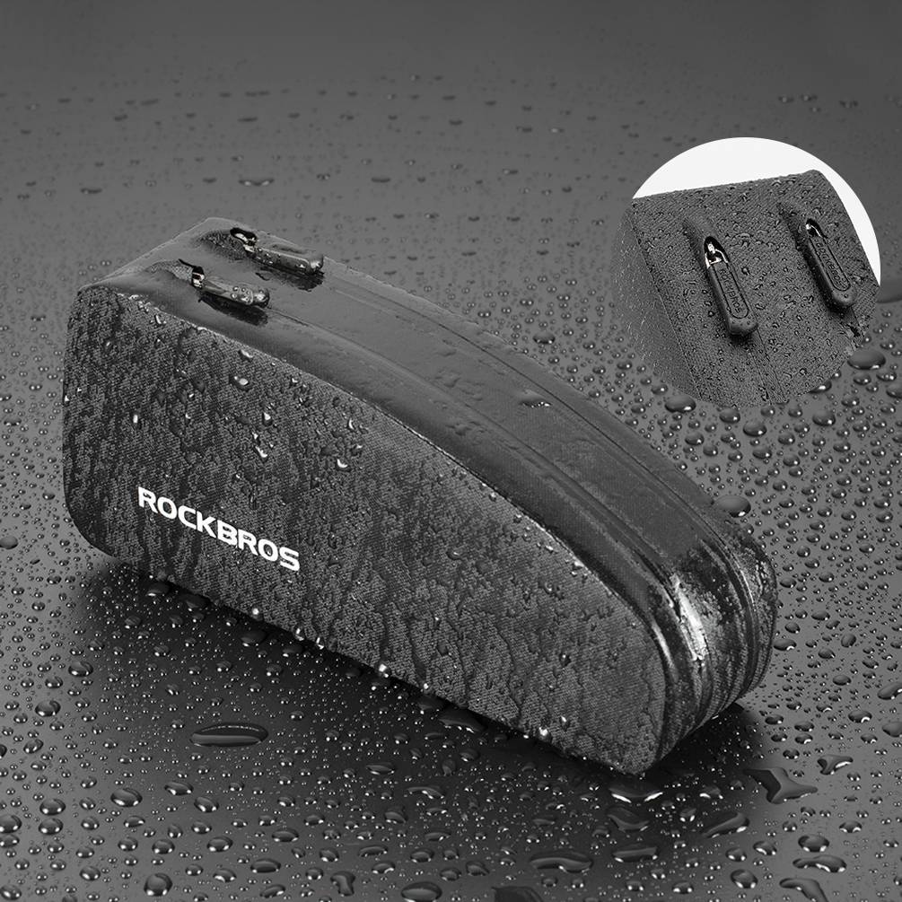 ROCKBROS wasserdichte Oberrohrtasche für Fahrrad 1L / 1.6 L Schwarz - Image 7