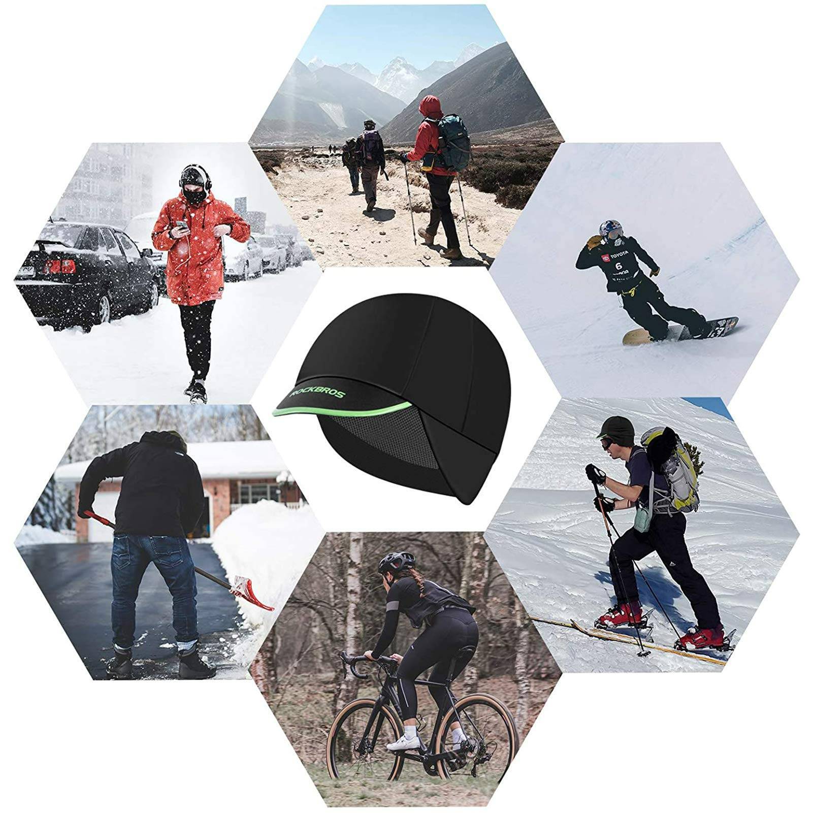 ROCKBROS Winter Fahrrad Sturmhaube Balaclava Warme Sport Unterhelm Gesichtshaube - Image 6
