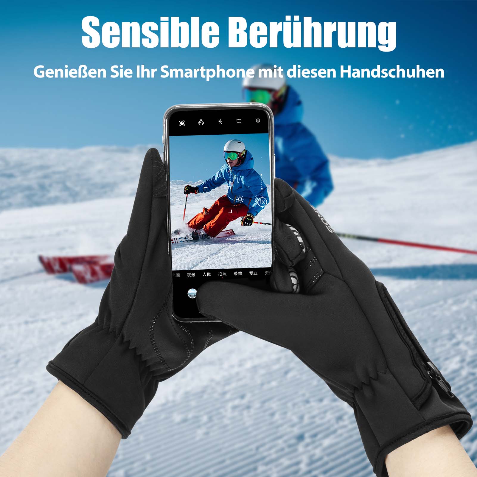 ROCKBROS Winter Fahrradhandschuhe Warm für Fahrrad Laufen Fitness Unisex - Image 4