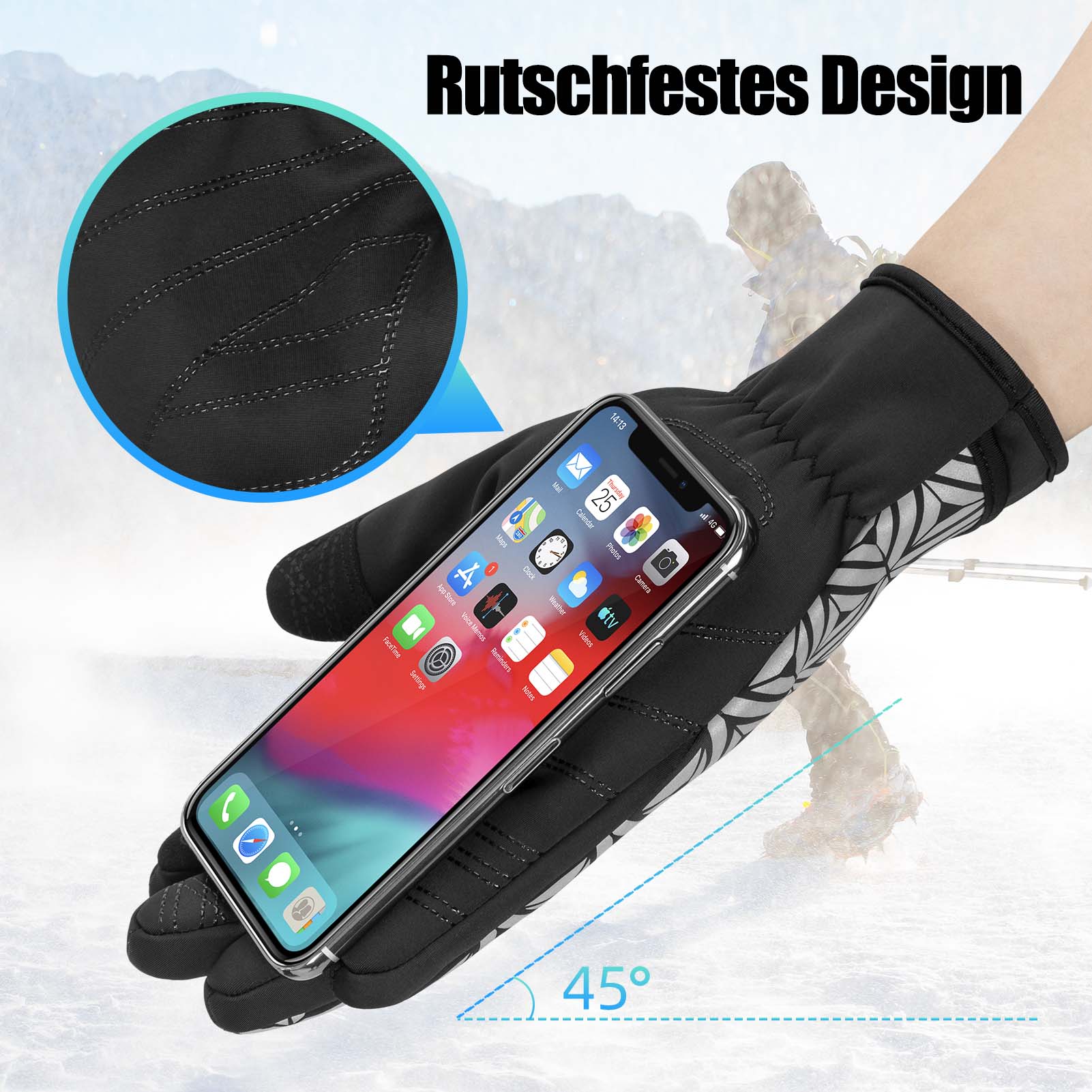 ROCKBROS Winter Fahrradhandschuhe Warm für Fahrrad Laufen Fitness Unisex - Image 6