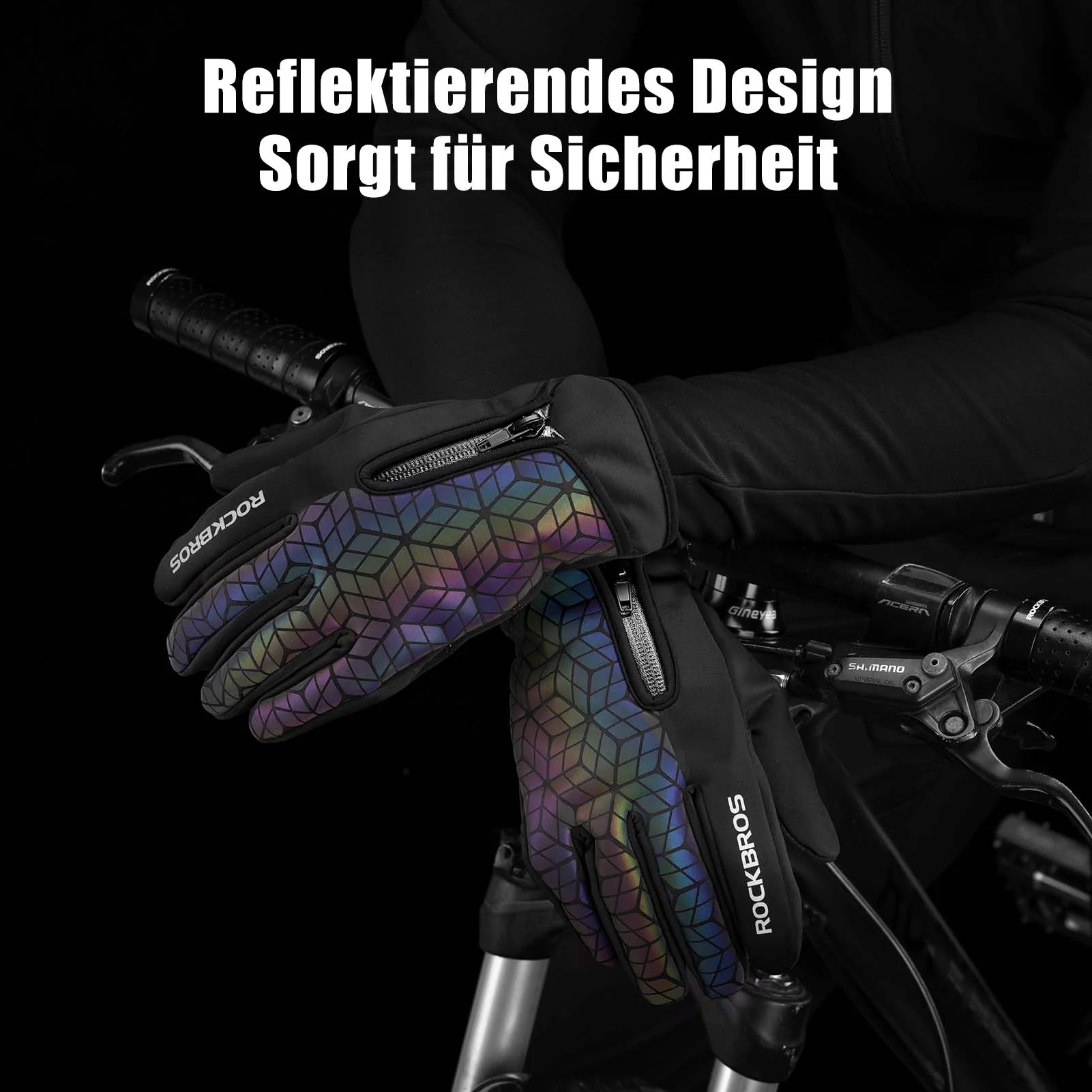 ROCKBROS Winter Fahrradhandschuhe Warm für Fahrrad Laufen Fitness Unisex - Image 8