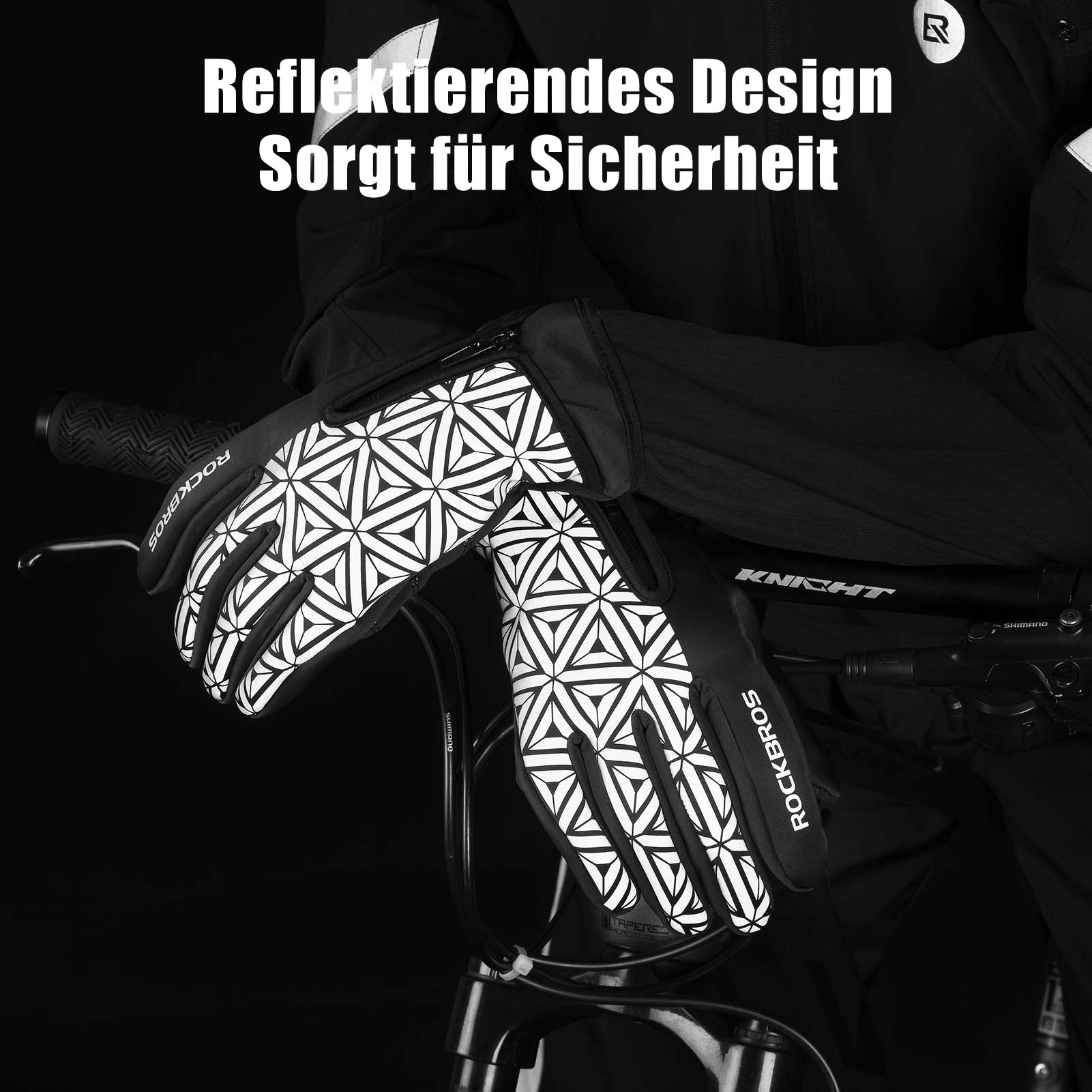ROCKBROS Winter Fahrradhandschuhe Warm für Fahrrad Laufen Fitness Unisex - Image 9