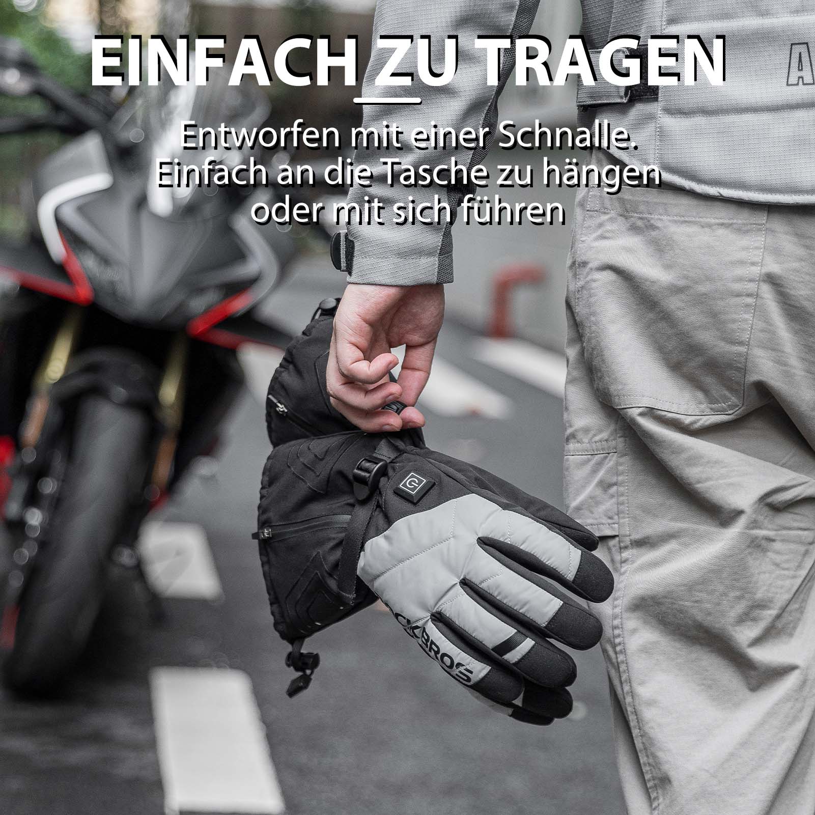 ROCKBROS Winter Handschuhe Beheizbare Fahrradhandschuhe mit Batterie M-XL - Image 6