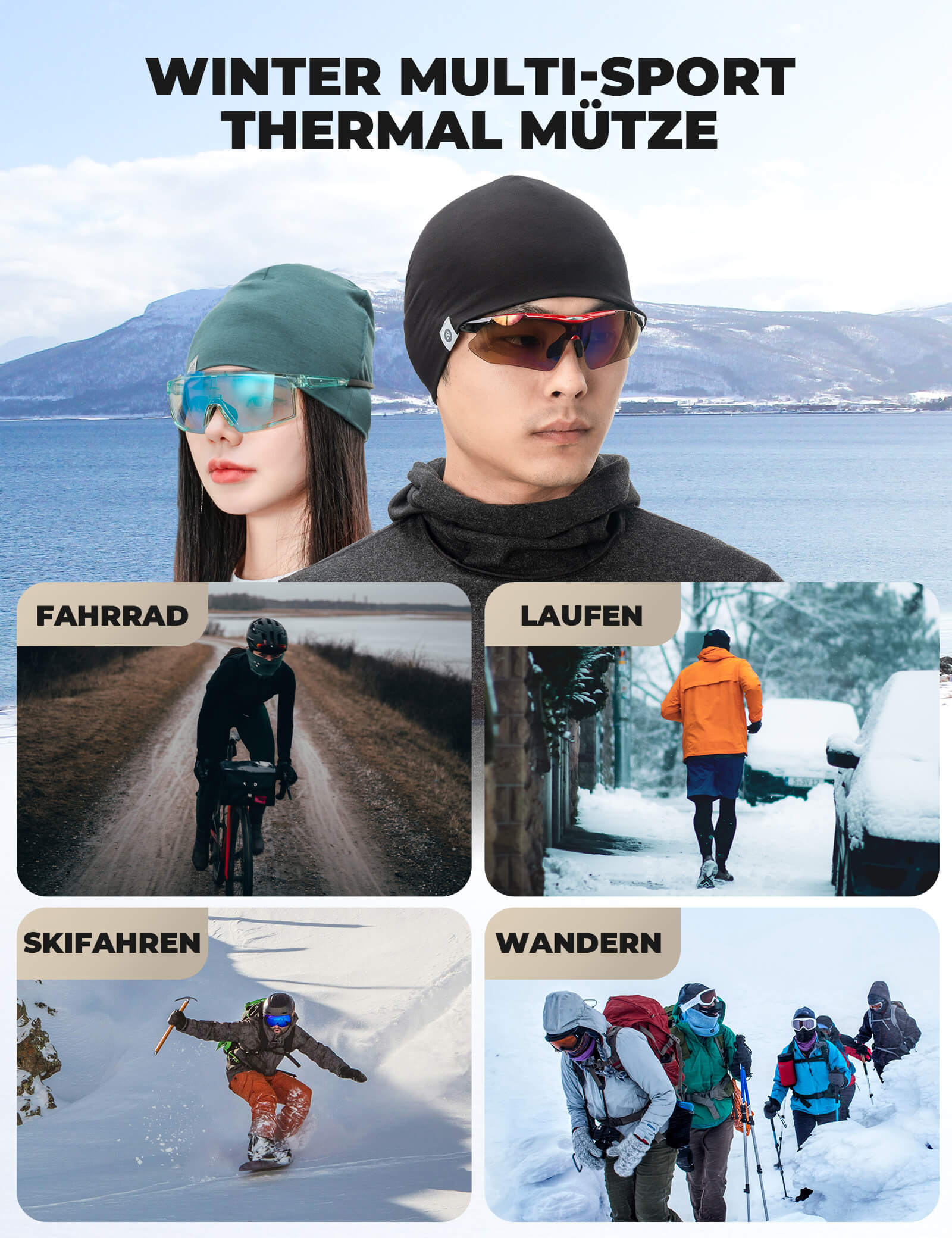 ROCKBROS Winter Thermo Mütze aus Wolle - Image 17
