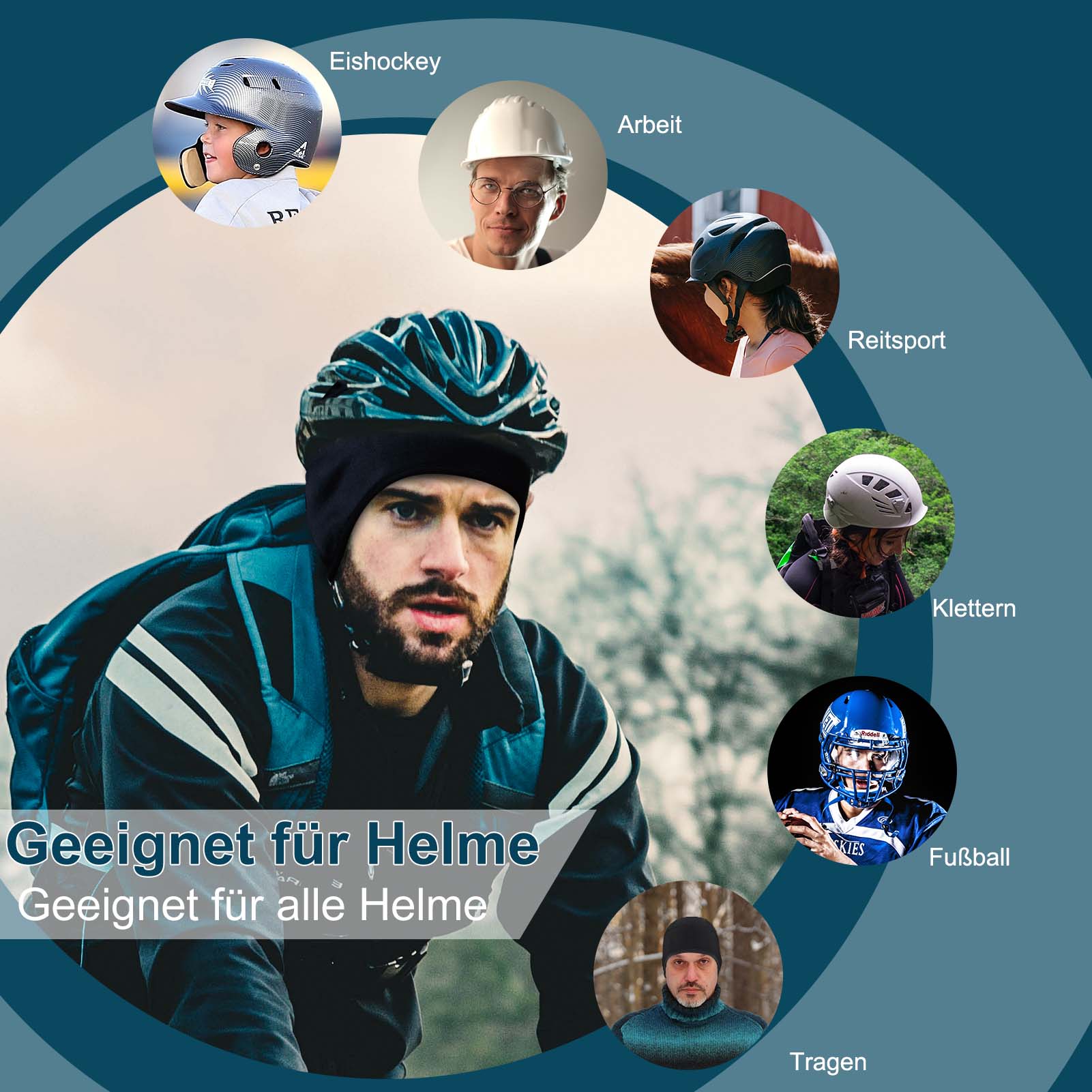 ROCKBROS Wintermütze Warm Strickmütze für Radfahren & Skifahren Schwarz - Image 6